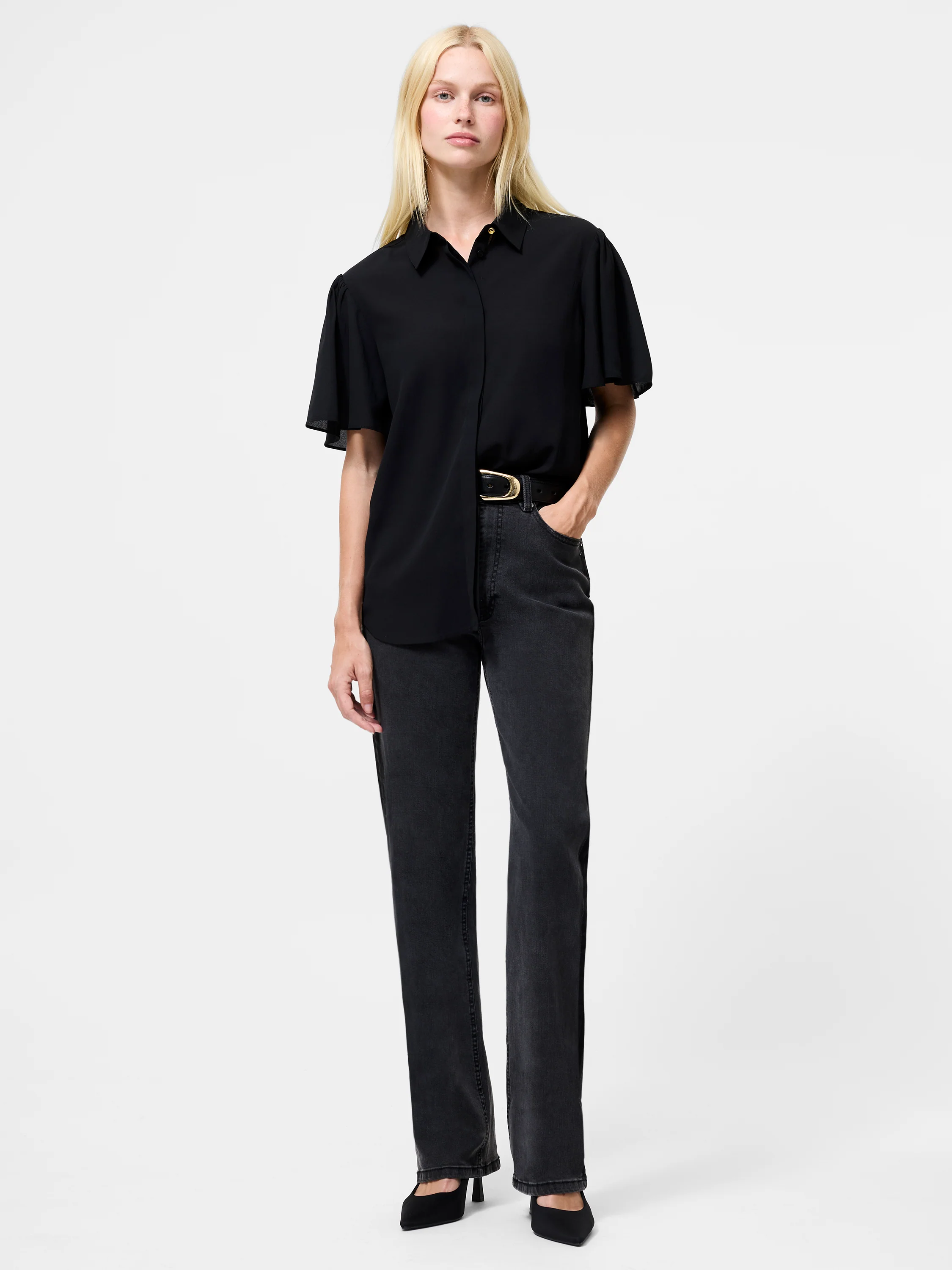 Mila Flutter Sleeve Shirt - Image 2