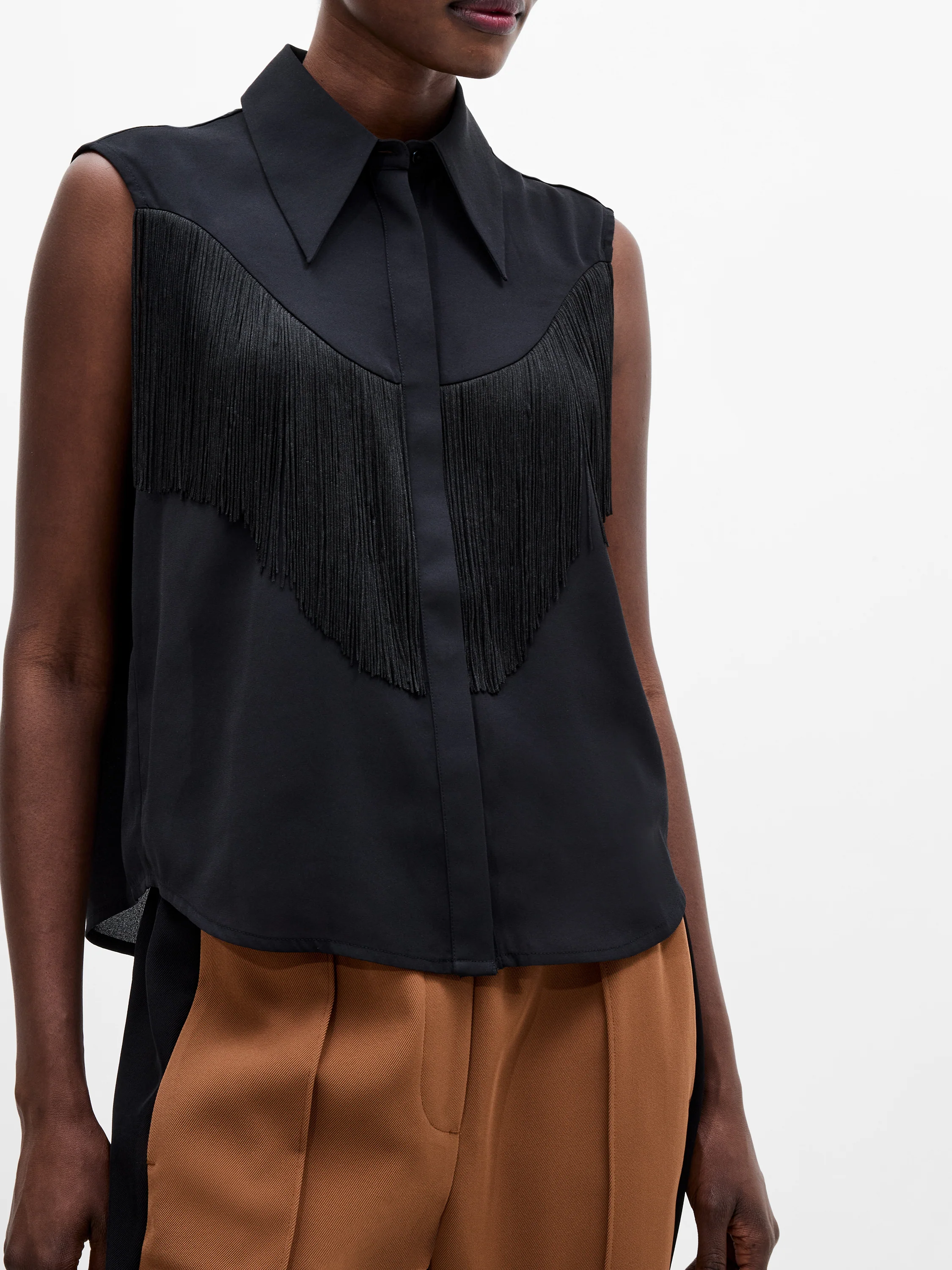 Mila Sleeveless Fringed Top - Image 2