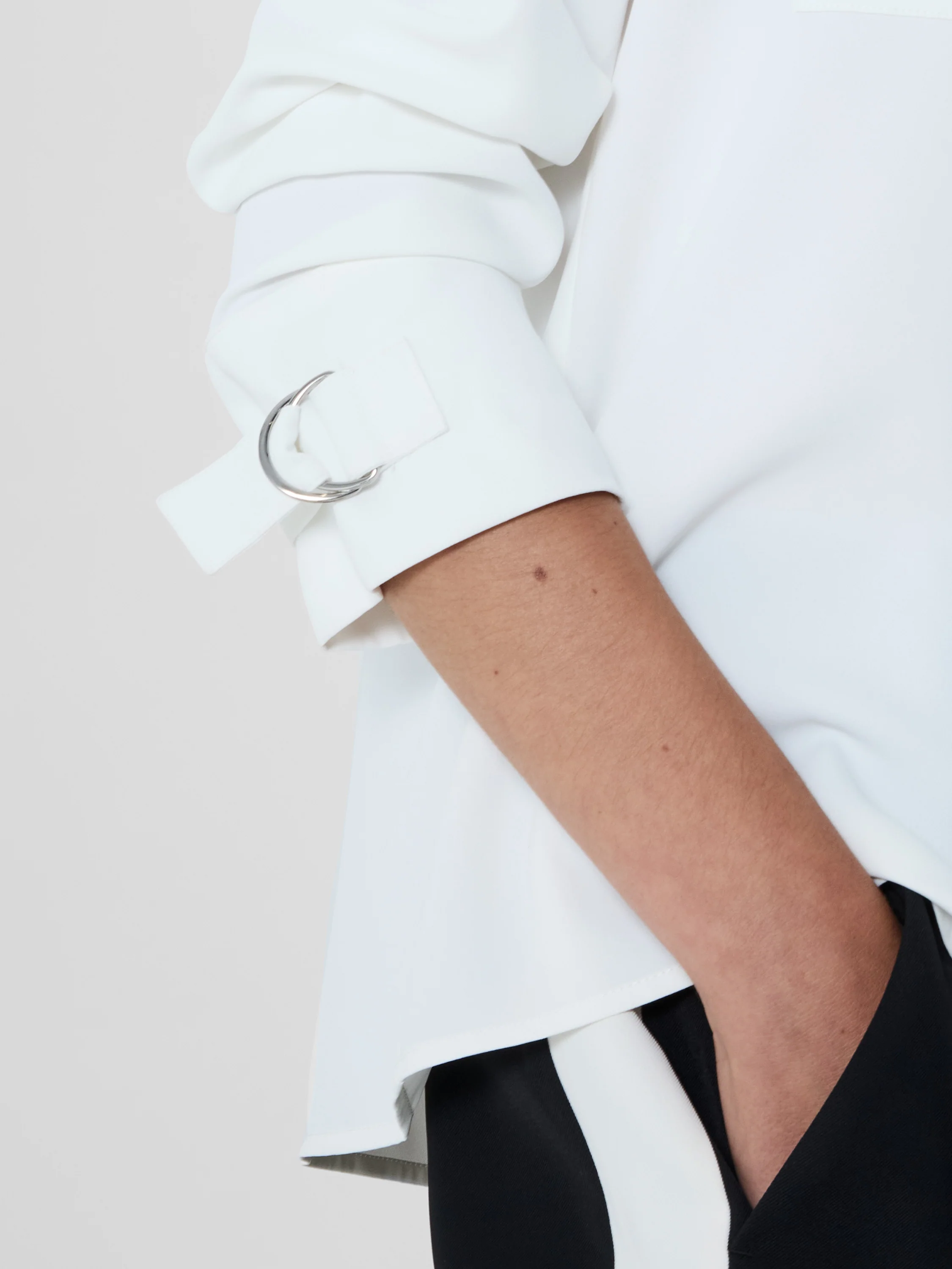 Mindy Collarless Long Sleeve Shirt - Image 3