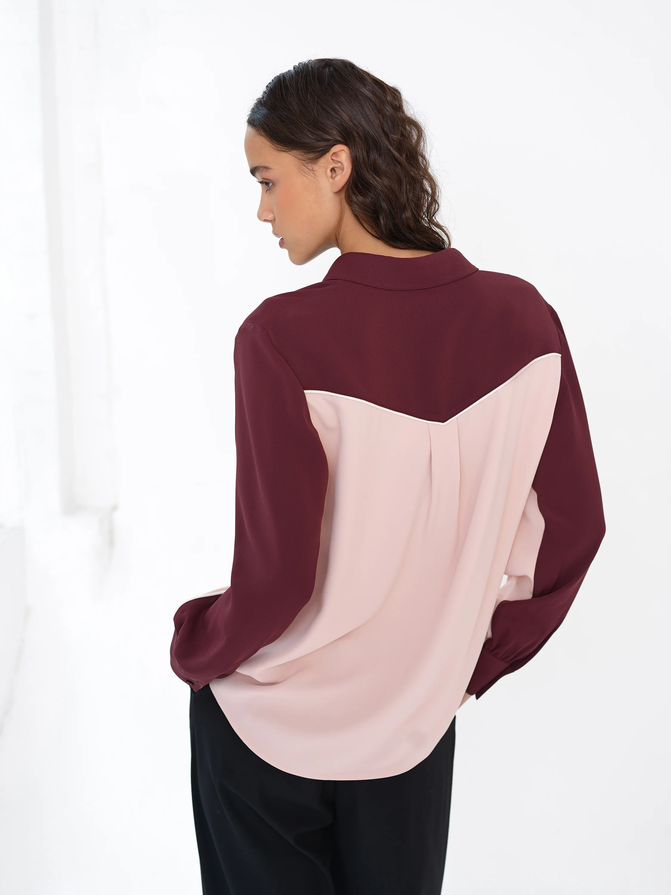 Mindy Crepe Colour Blocked Shirt - Image 5