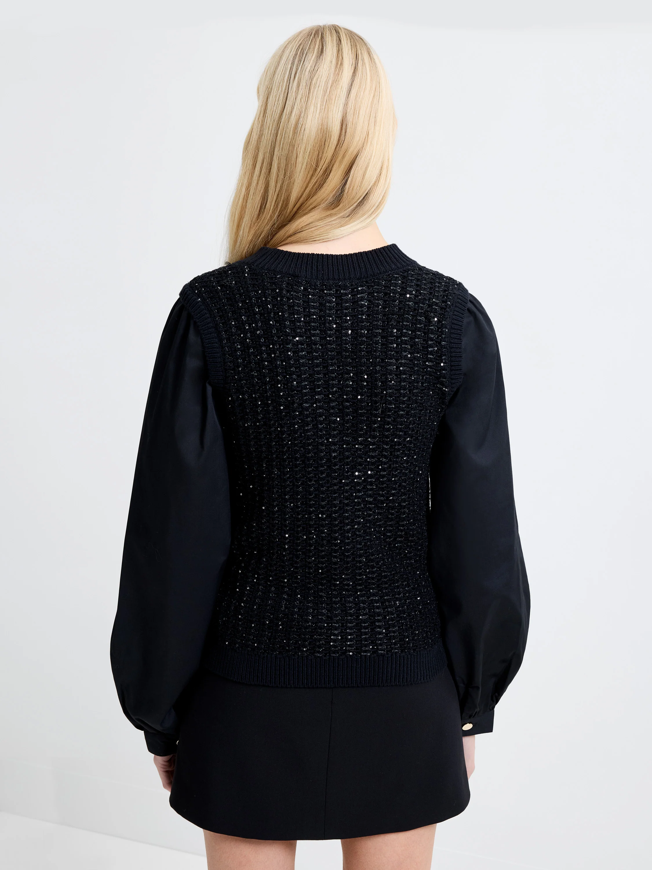 Mix Media Sequin Long Sleeve Jumper - Image 4