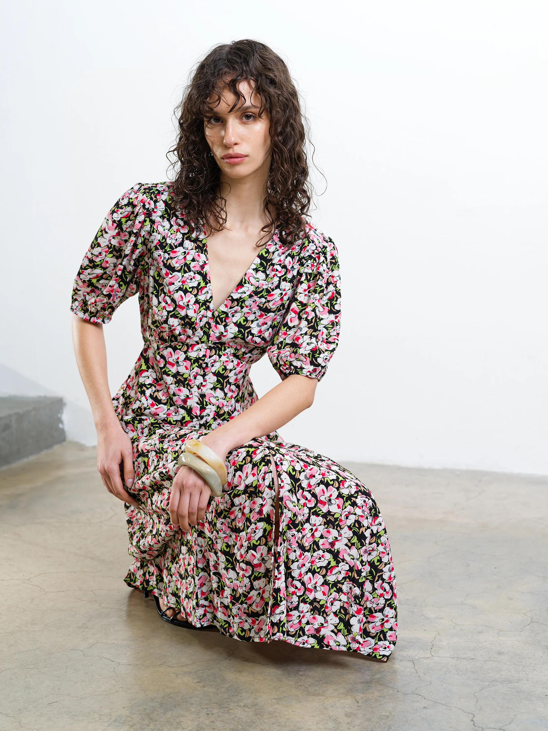 Molly Lizzie Eco Puff Sleeve Tea Dress - Image 5