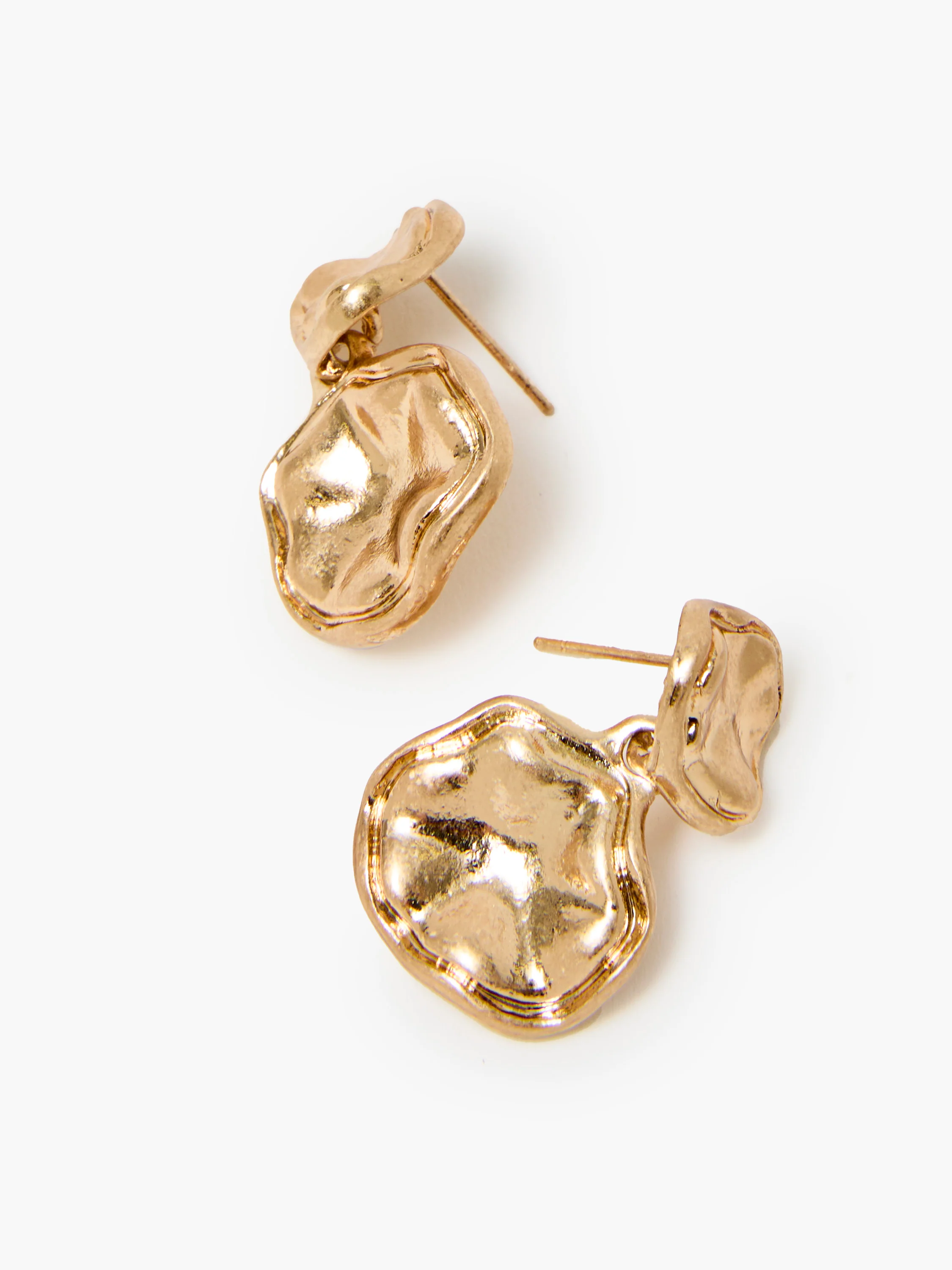 Molten Double Disc Drop Earrings - Image 2