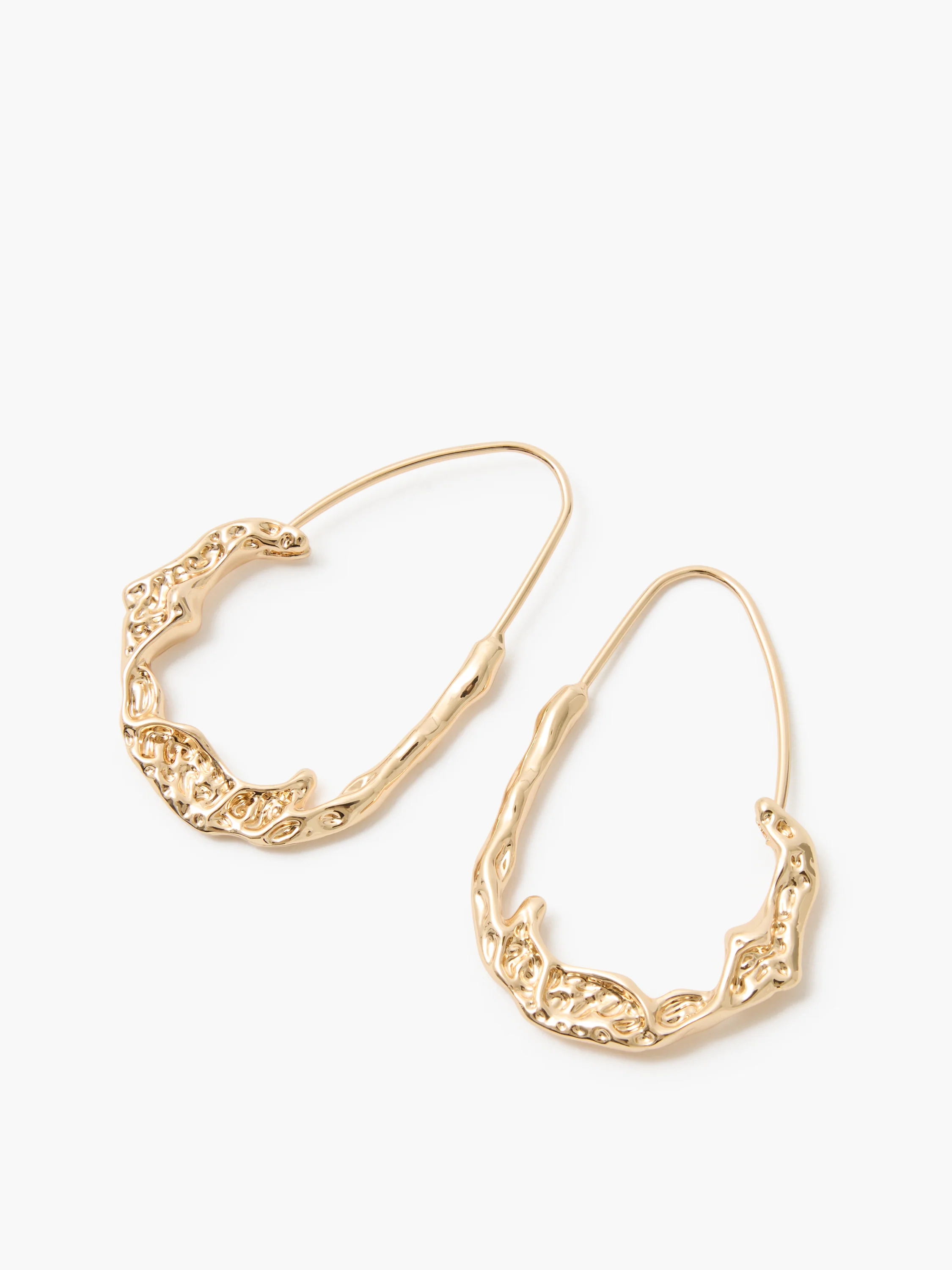 Molten Metal Oval Hoop Earrings - Image 3
