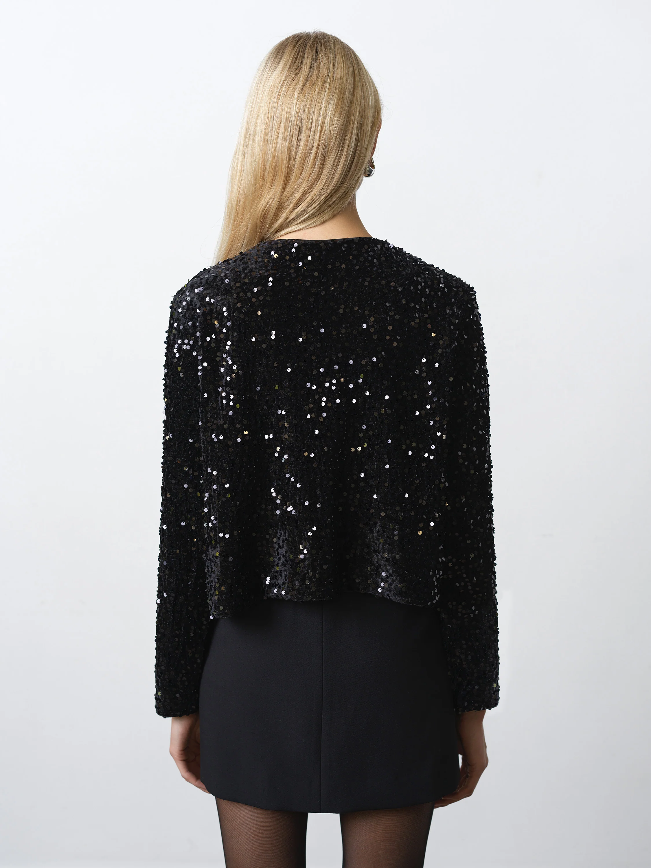 Monet Sequin Bow Tie Cardigan - Image 5