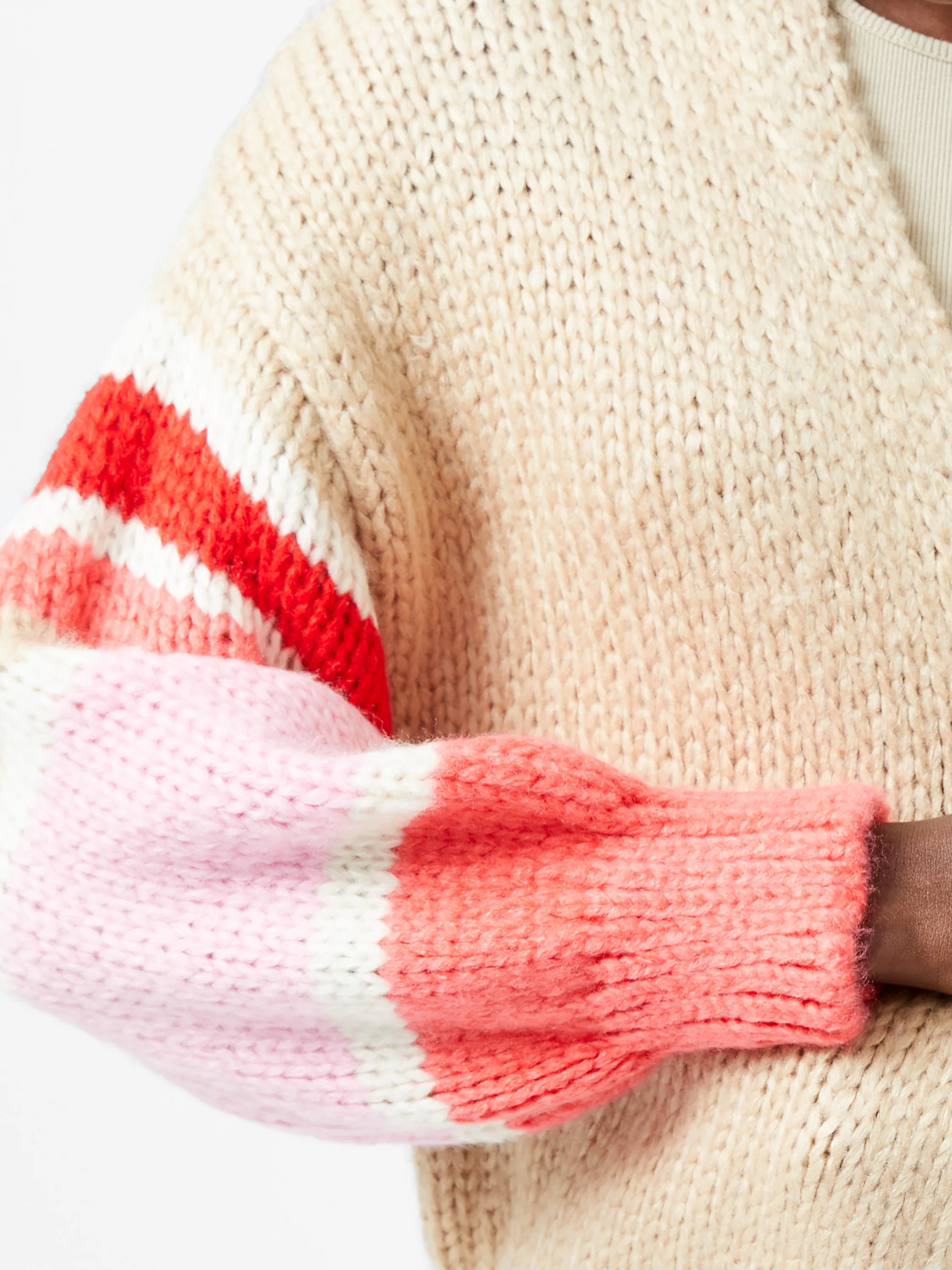 Monroe Stripe Long Sleeve V Neck Cardigan - Image 3