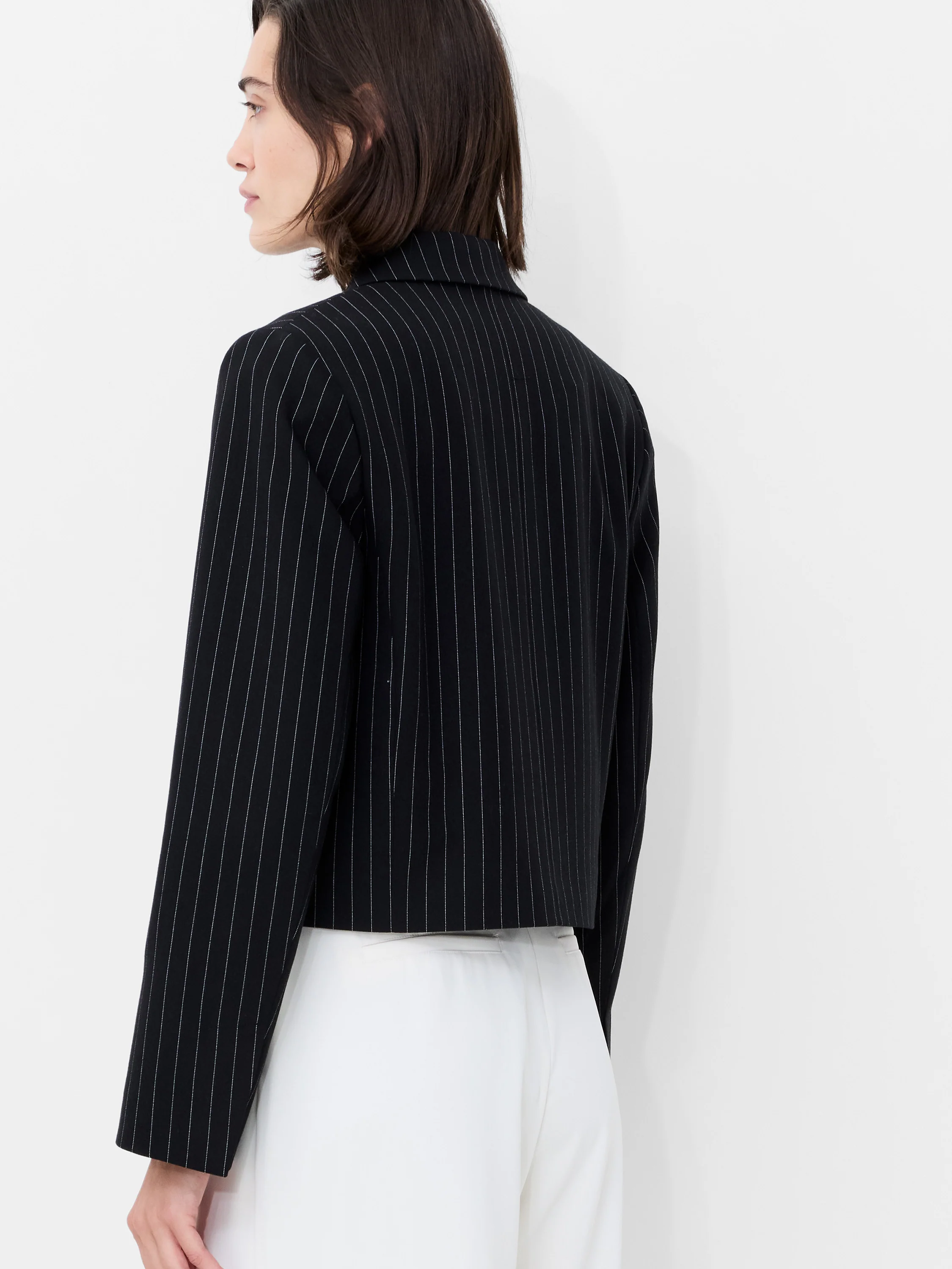 Morgan Tailored Pinstripe Cropped Blazer - Image 4