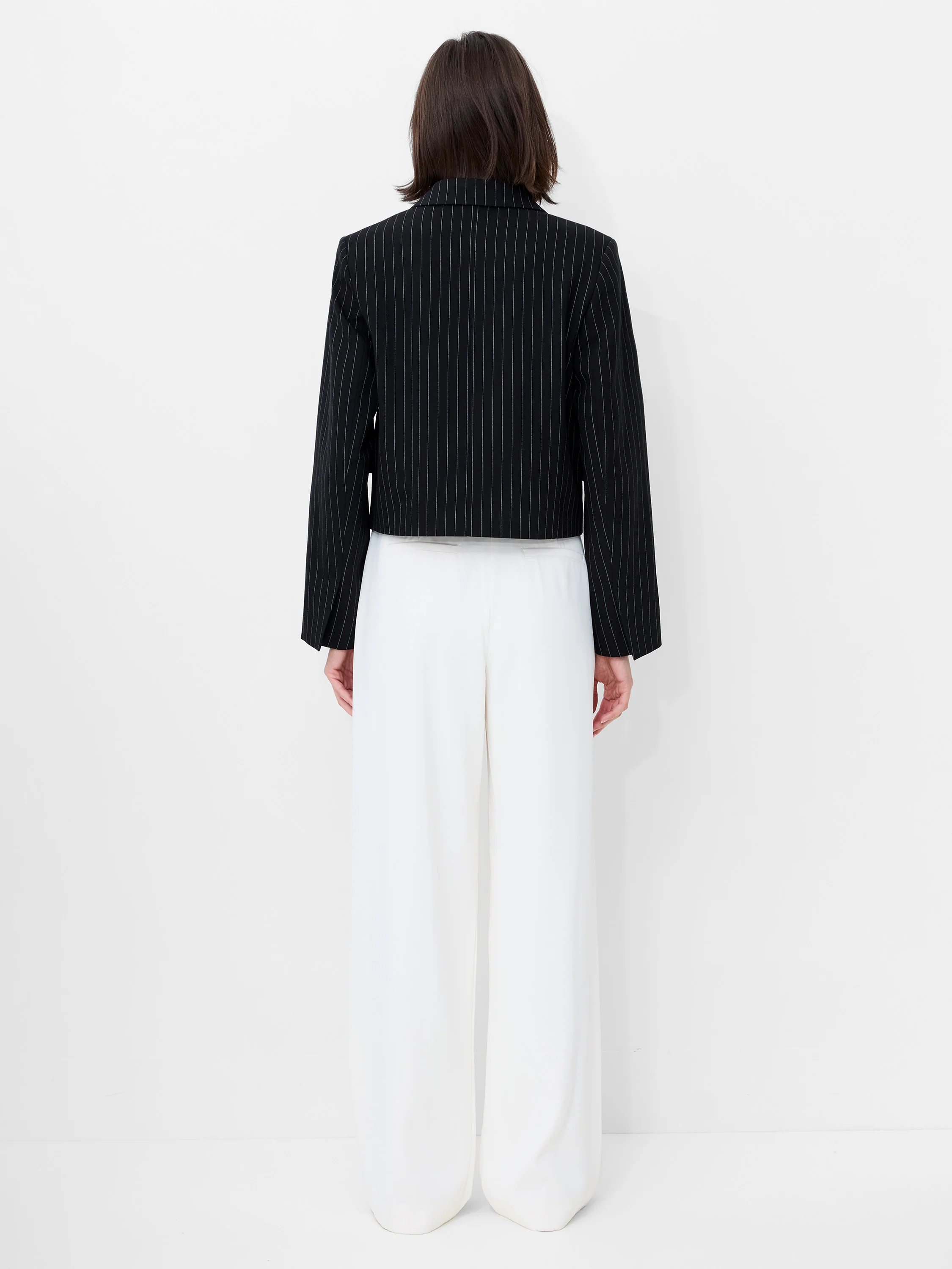 Morgan Tailored Pinstripe Cropped Blazer - Image 5