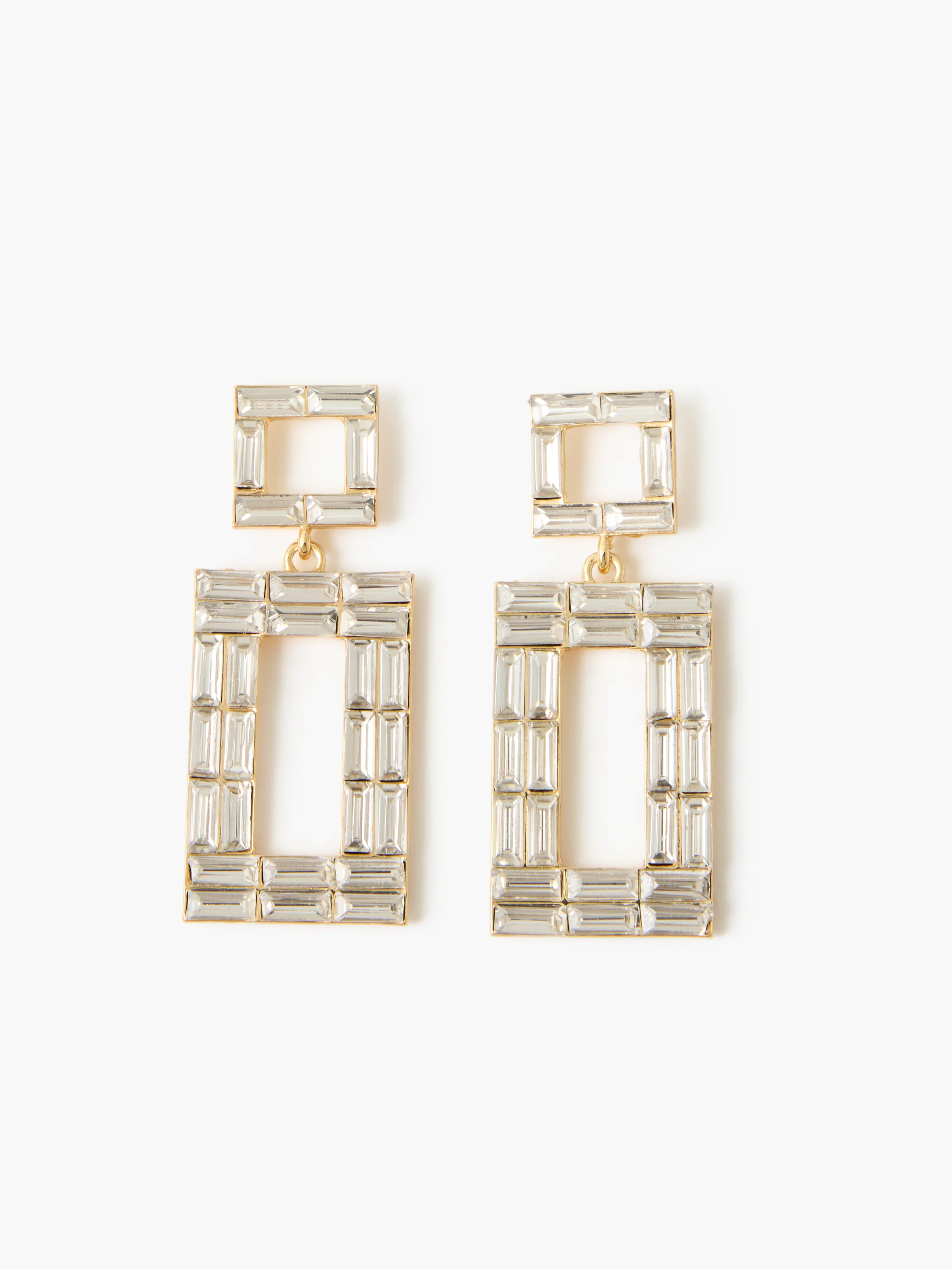 Mosaic Crystal Square Drop Earrings
