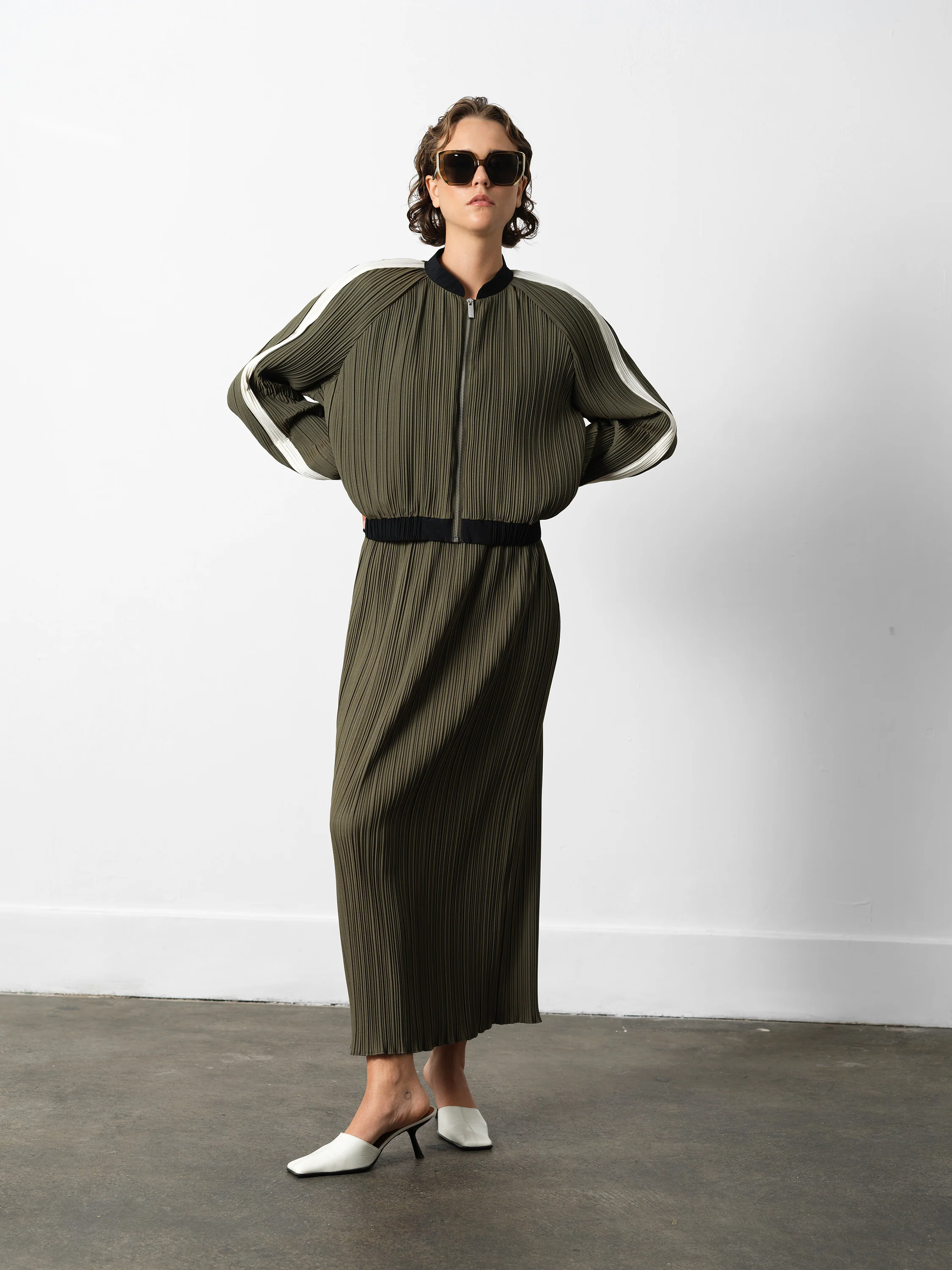 Niri Plisse Bomber Jacket - Image 2