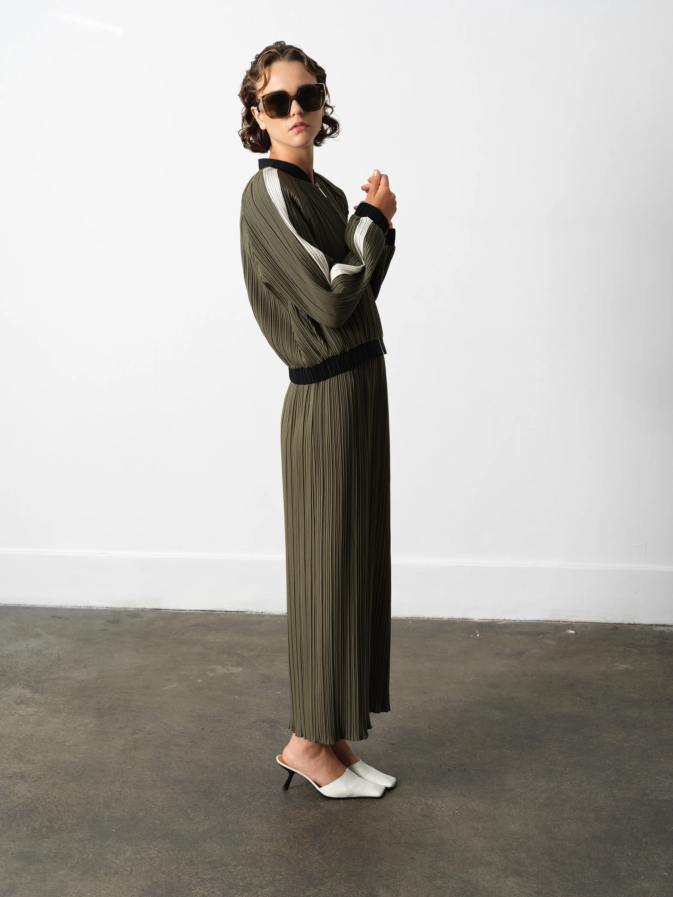 Niri Plisse Bomber Jacket - Image 3