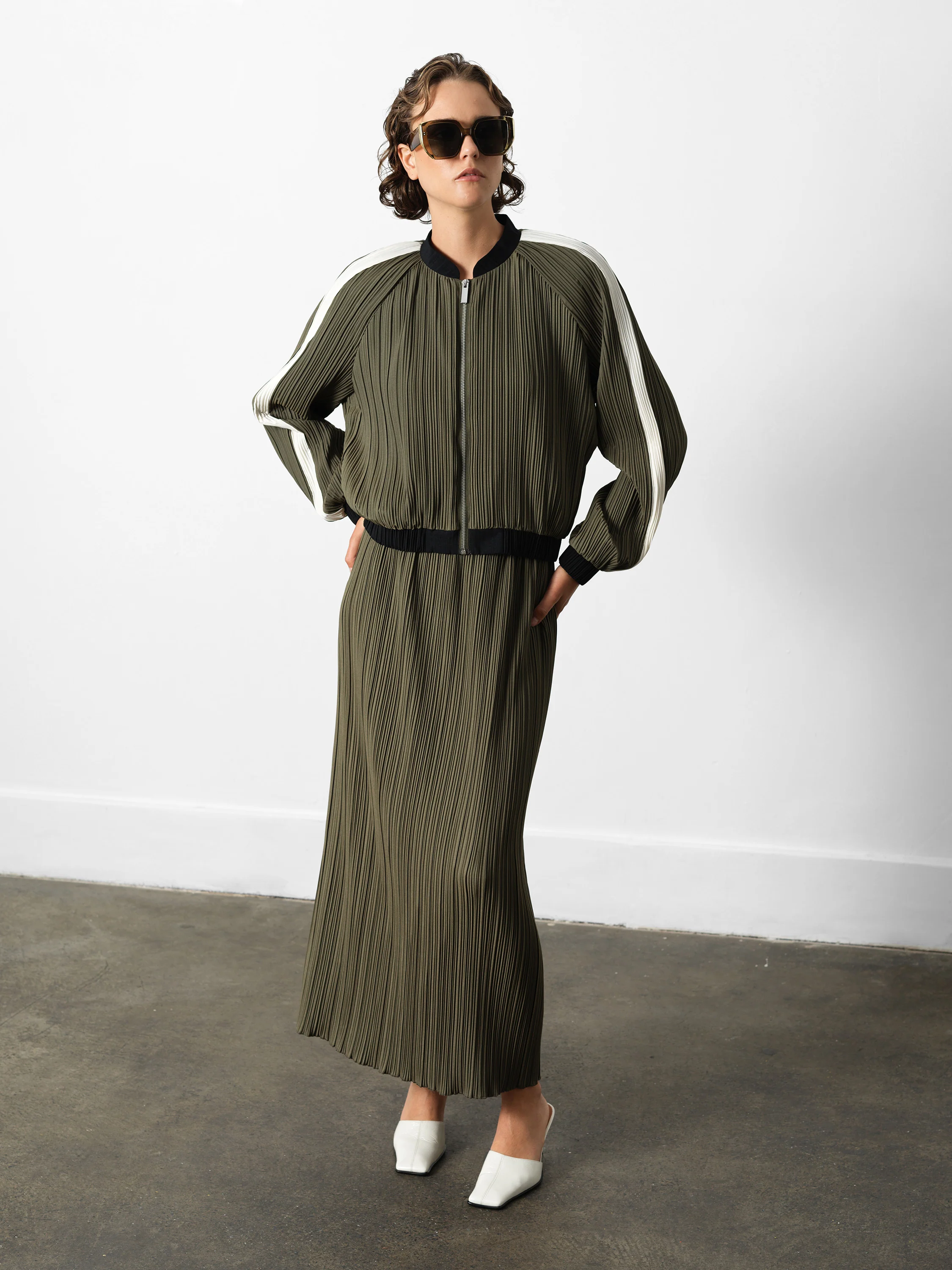 Niri Plisse Bomber Jacket - Image 4