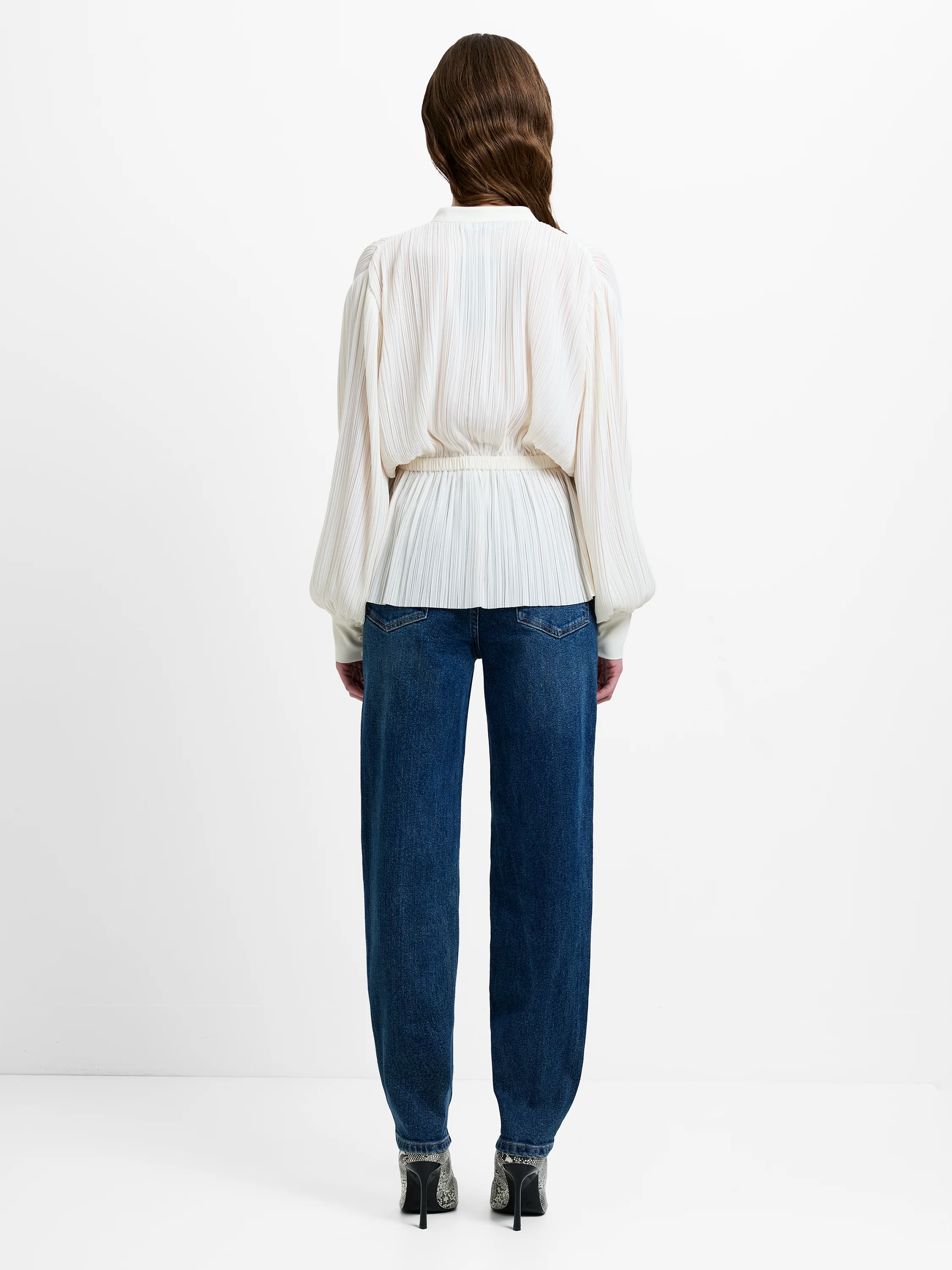Noelle Plisse Military Tie Up Blouse - Image 5