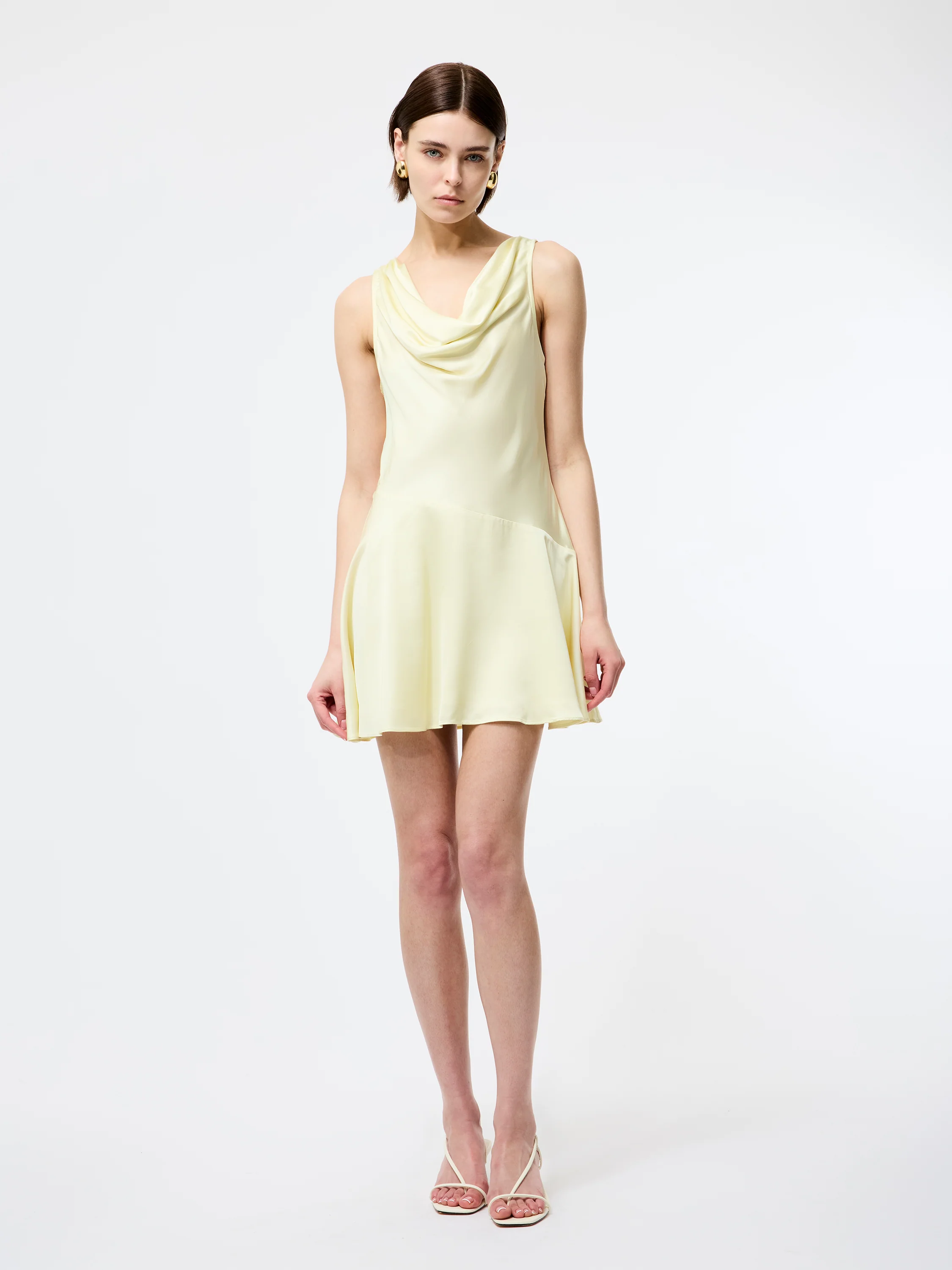 Oona Satin Asymmetrical Mini Dress - Image 2