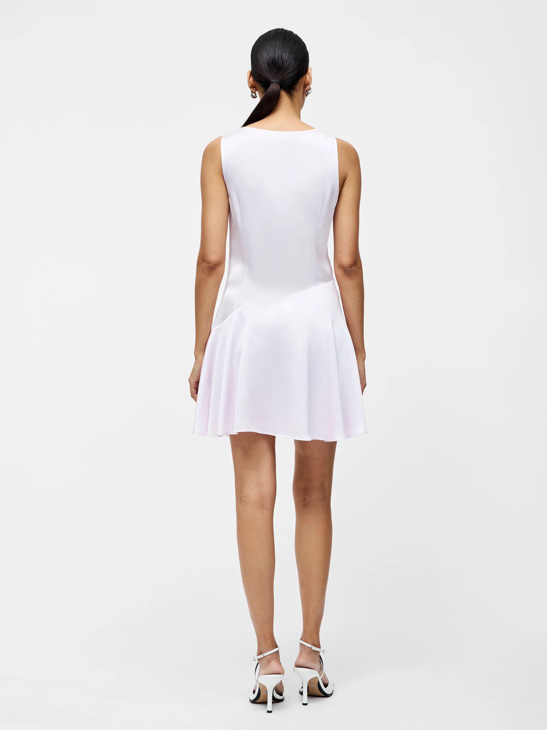 Oona Satin Asymmetrical Mini Dress - Image 6