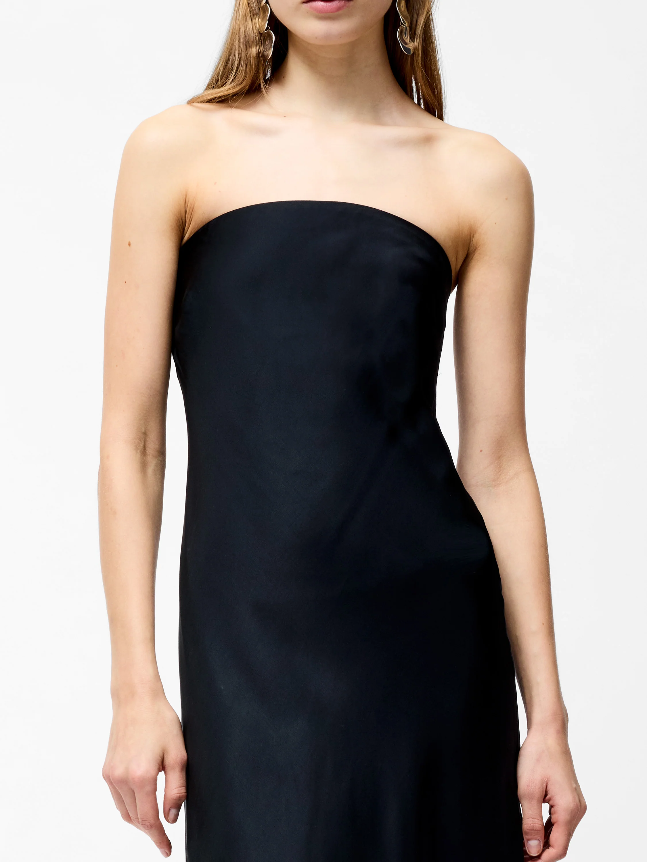 Oona Satin Bandeau Midi Dress - Image 3