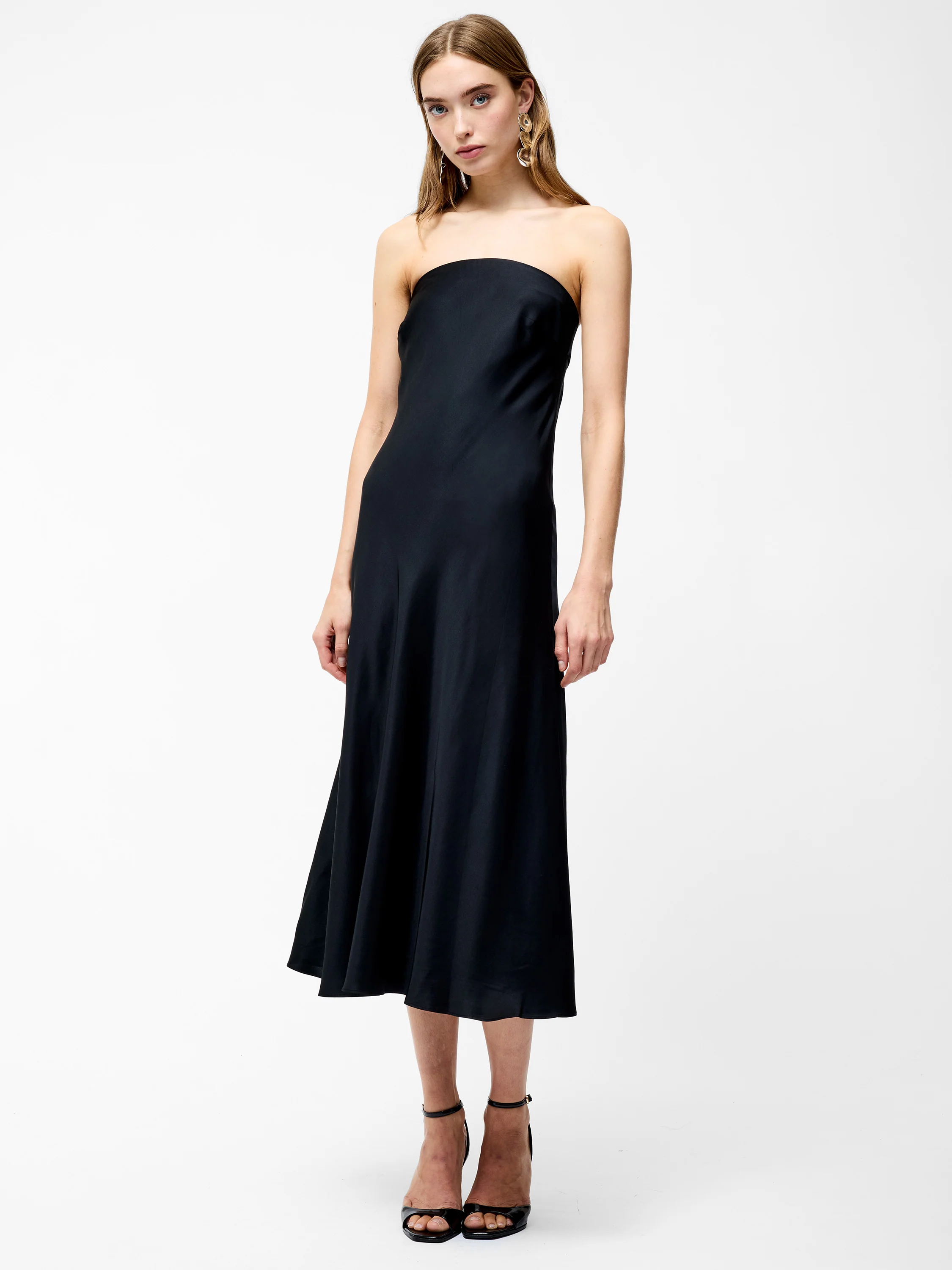Oona Satin Bandeau Midi Dress - Image 4
