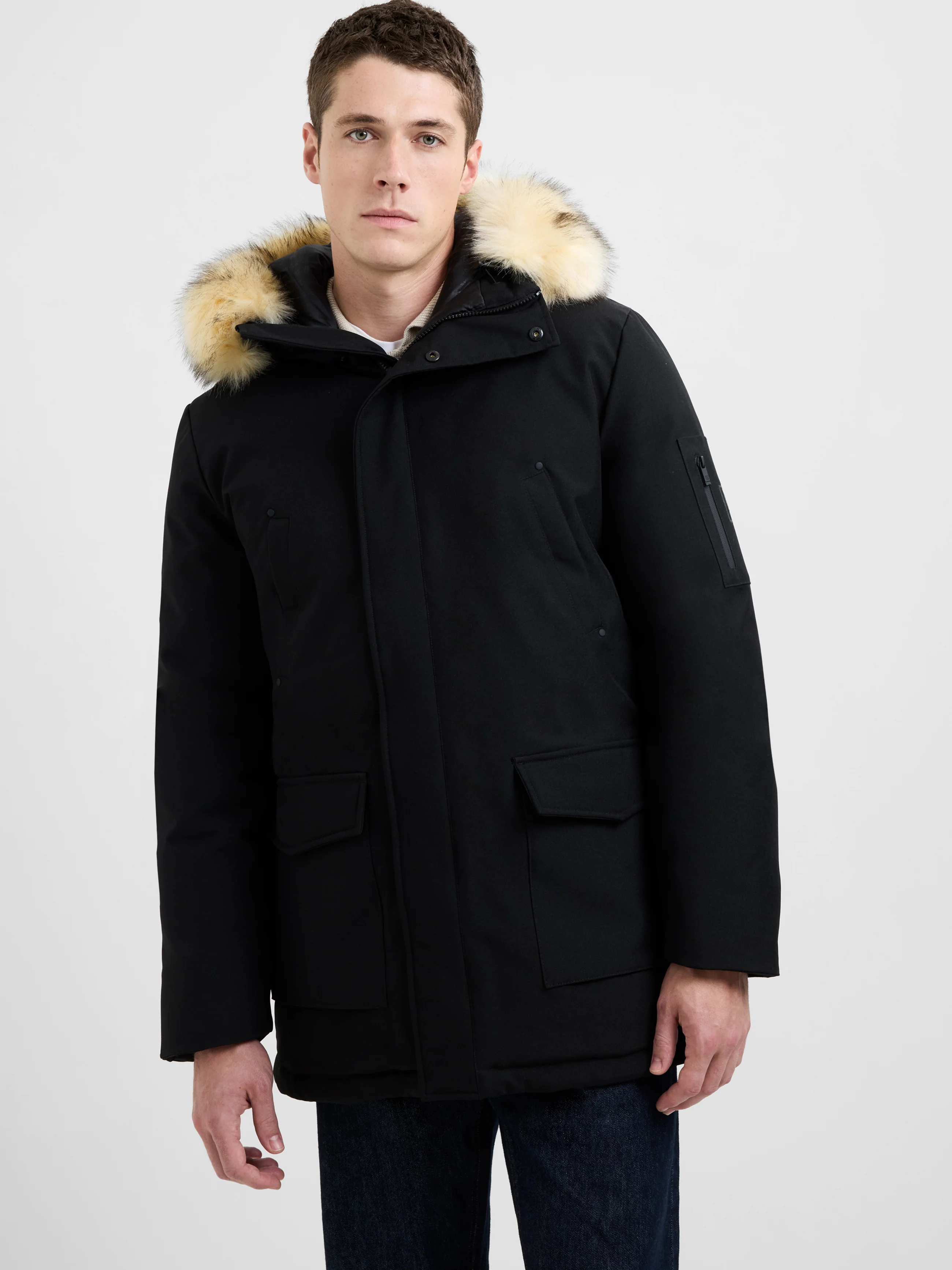 Padded Faux Fur Hooded Parka Coat - Image 4