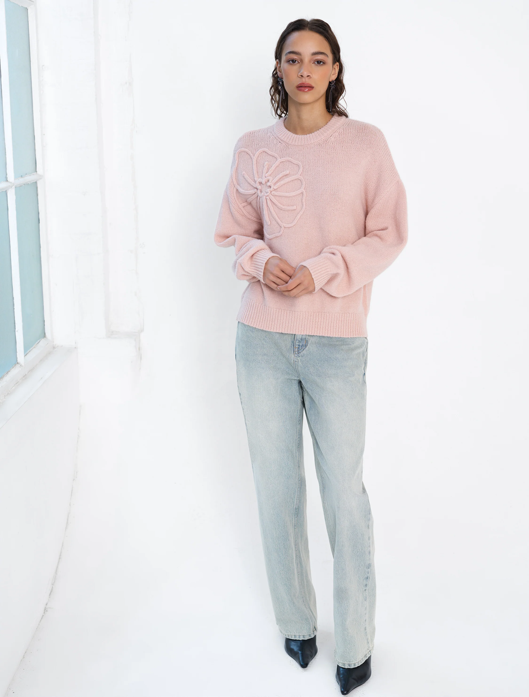 Patrice Knit Floral Motif Jumper - Image 3