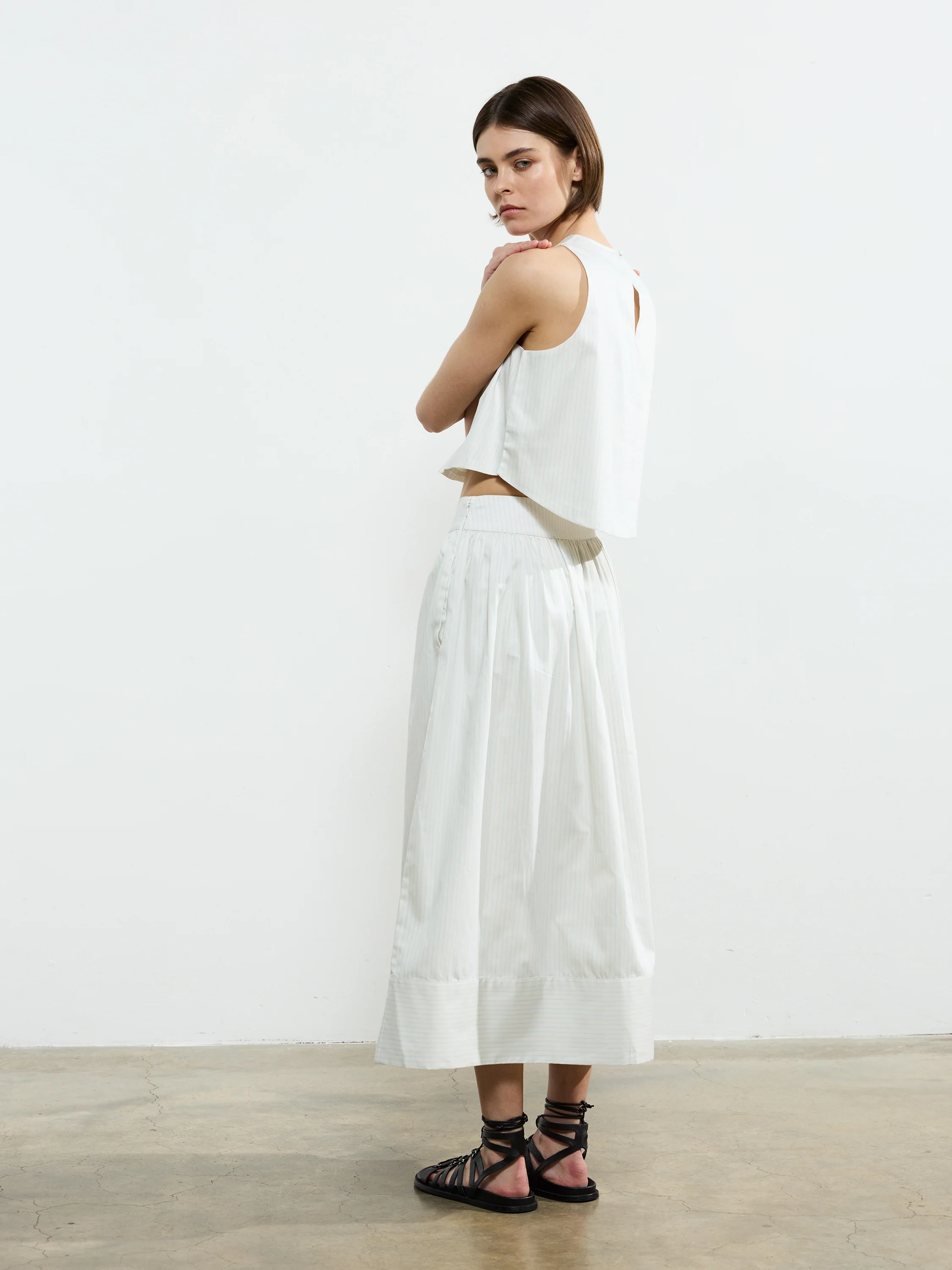 Pinstripe Poplin Maxi Skirt - Image 3