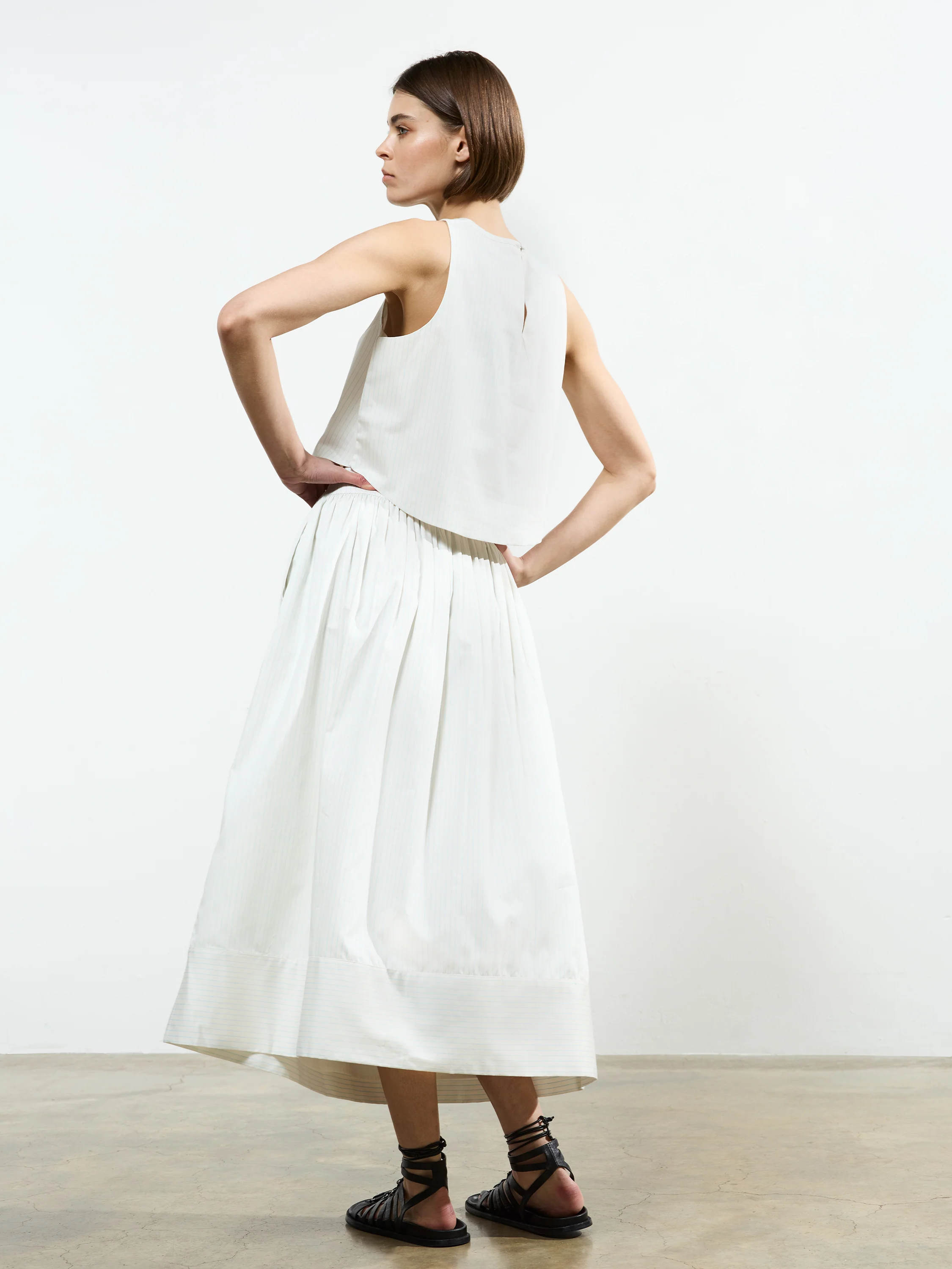 Pinstripe Poplin Maxi Skirt - Image 4