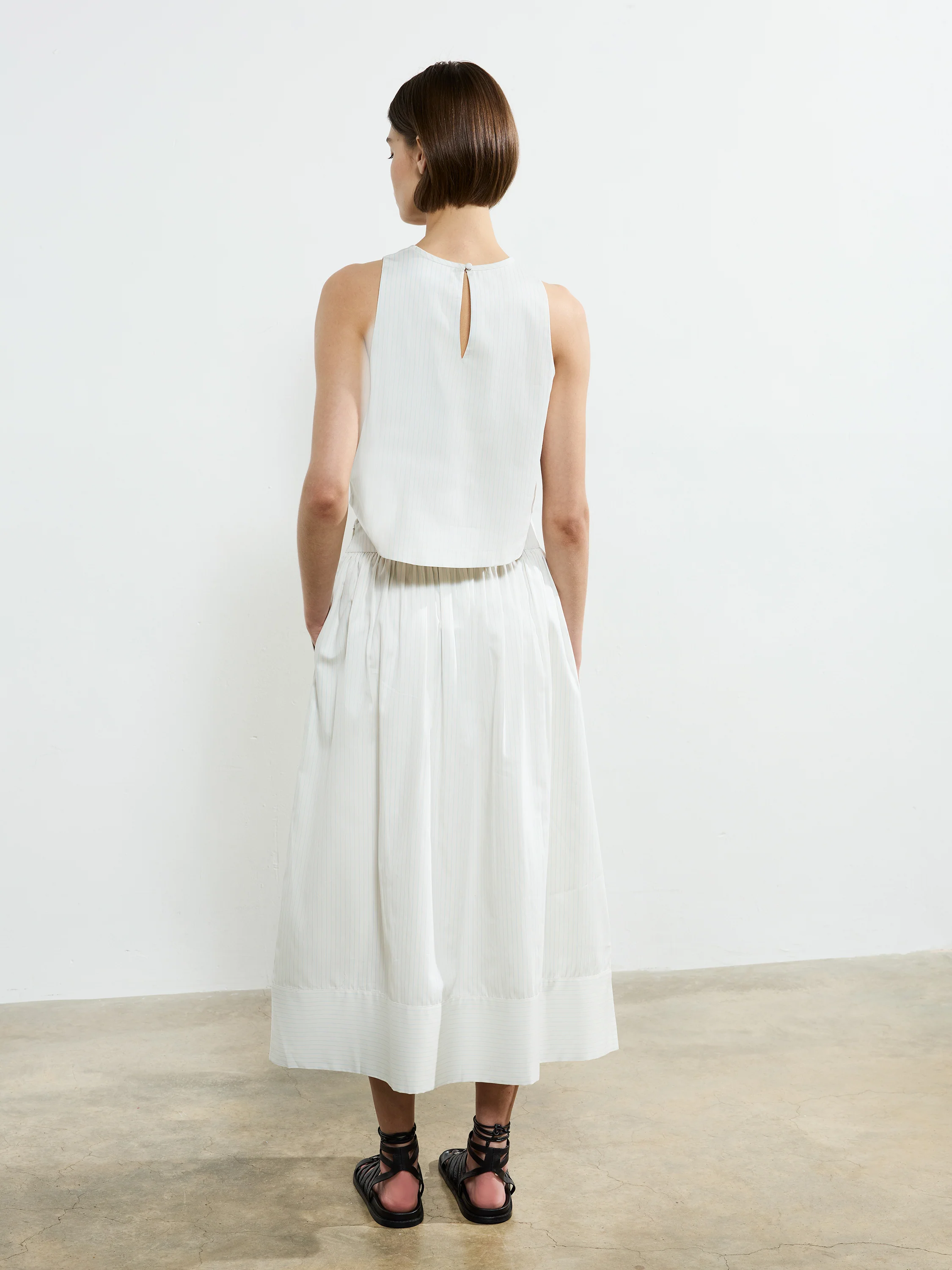 Pinstripe Poplin Shell Top - Image 5
