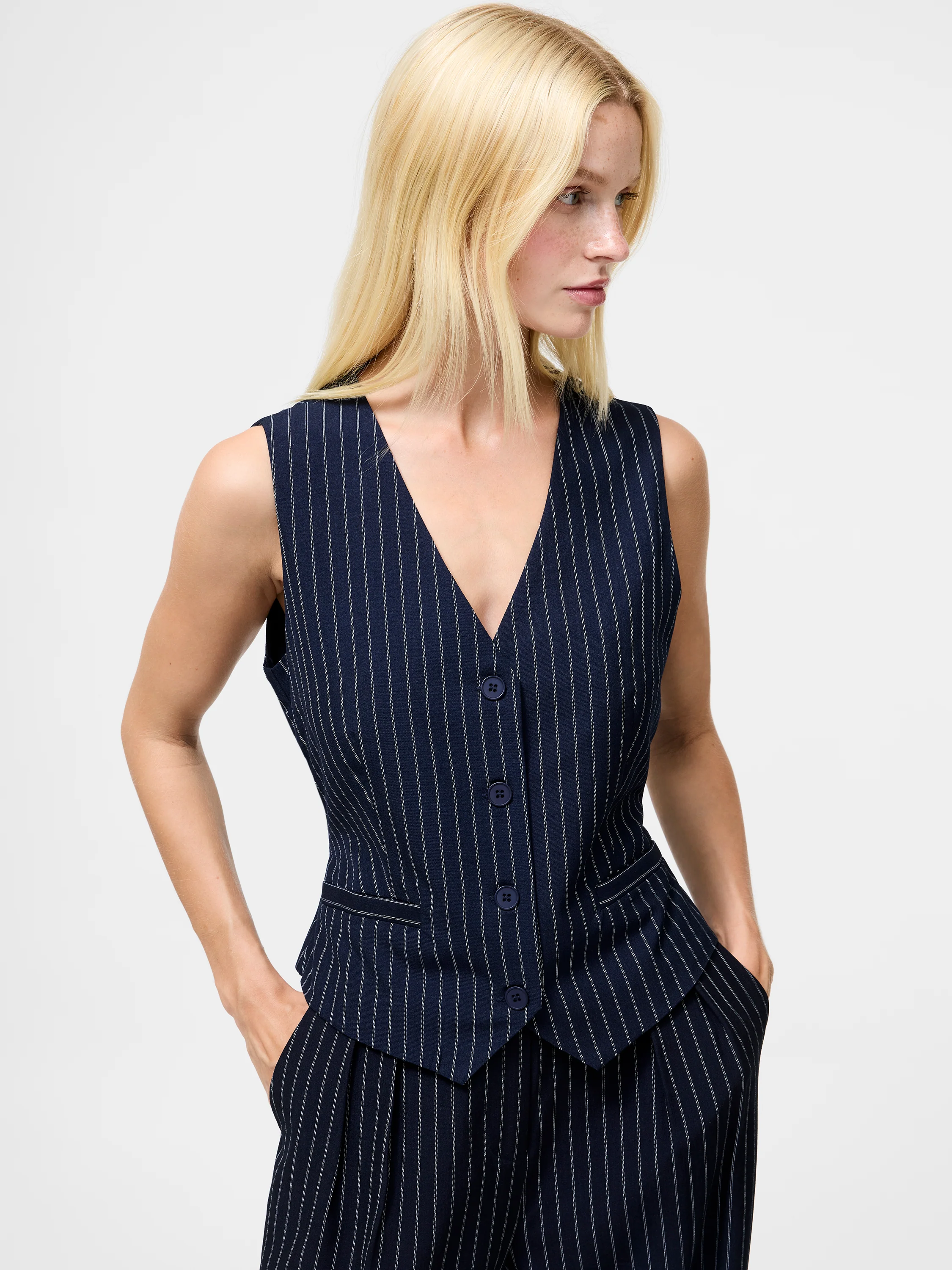 Pinstripe Tailored Waistcoat - Image 4