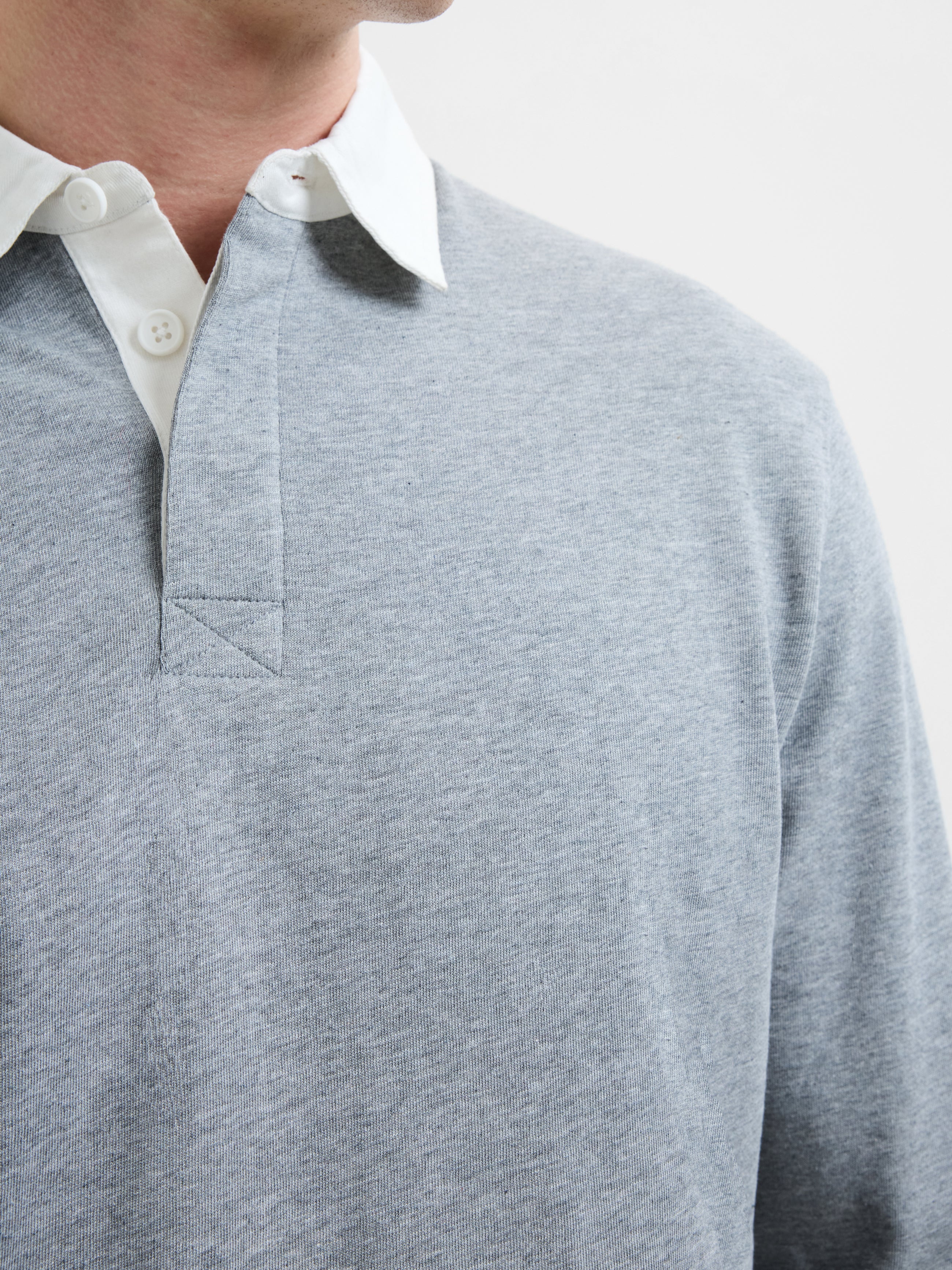 Plain Rugby Polo Long Sleeve Shirt - Image 2