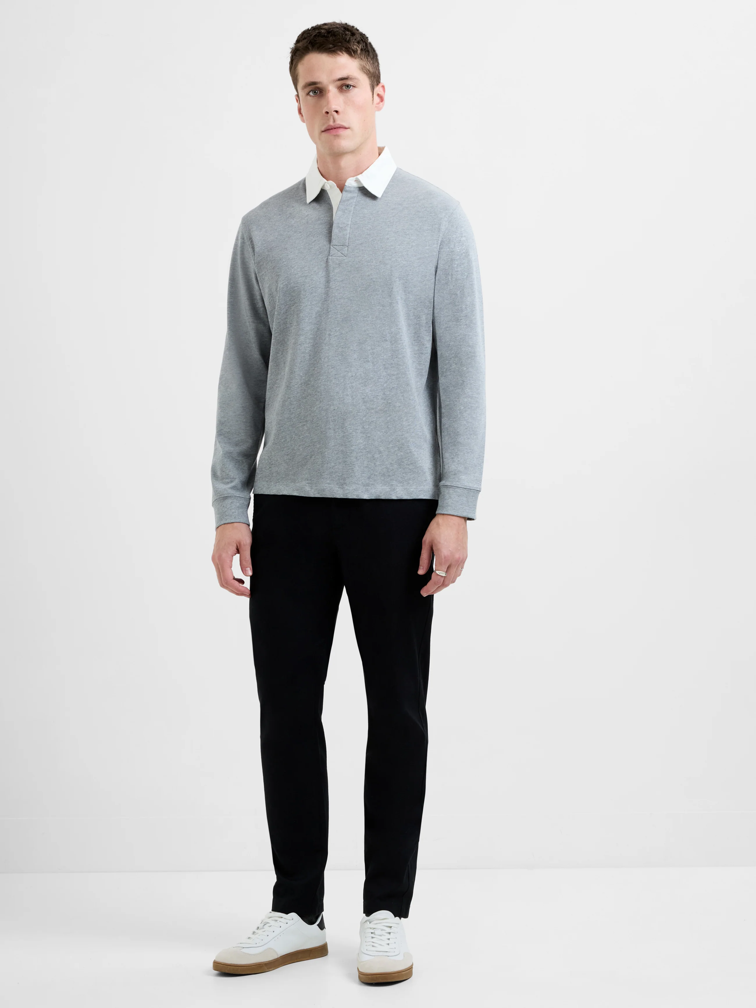 Plain Rugby Polo Long Sleeve Shirt - Image 3