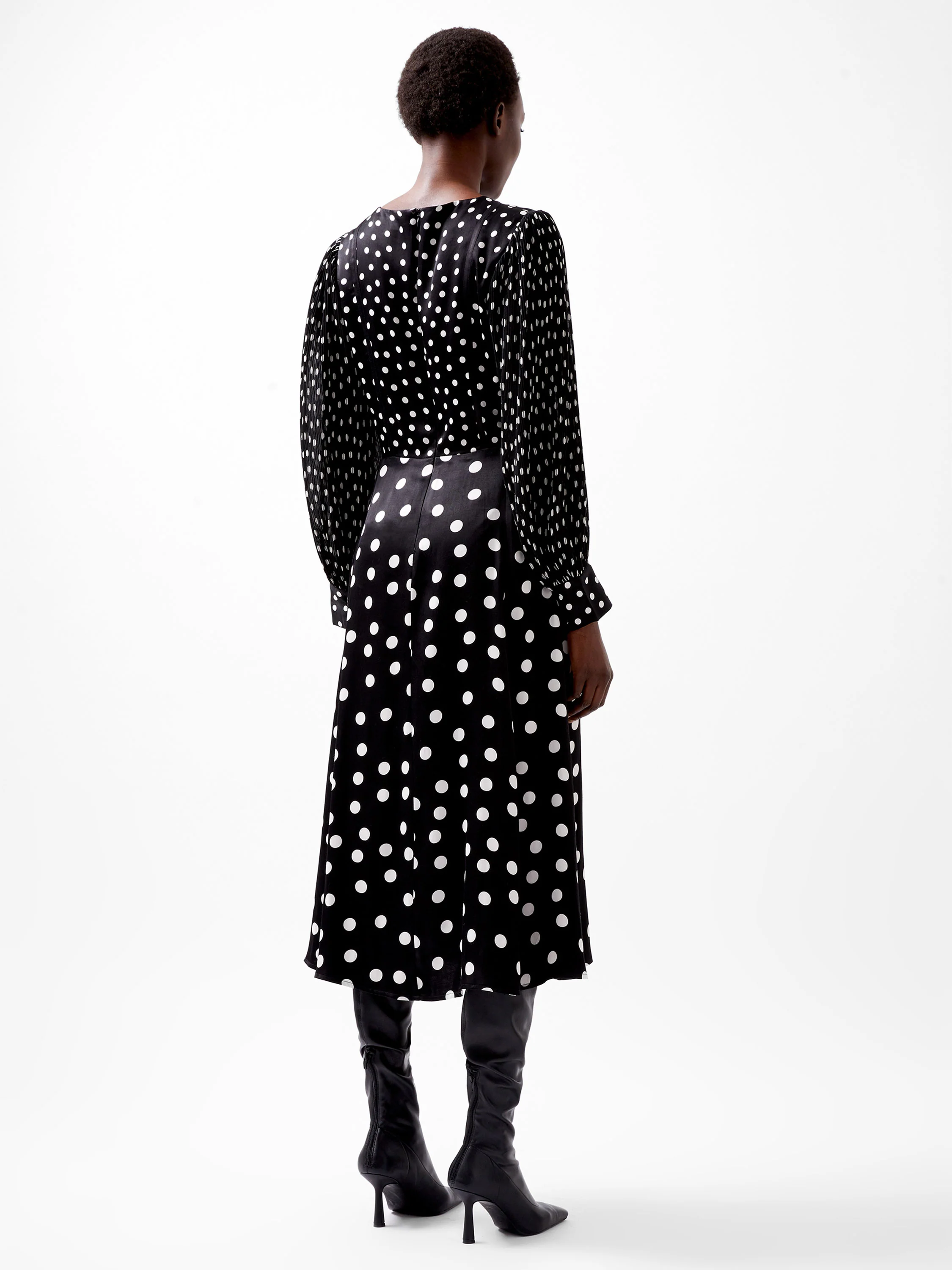 Polka Dot Candice Satin Dress - Image 4