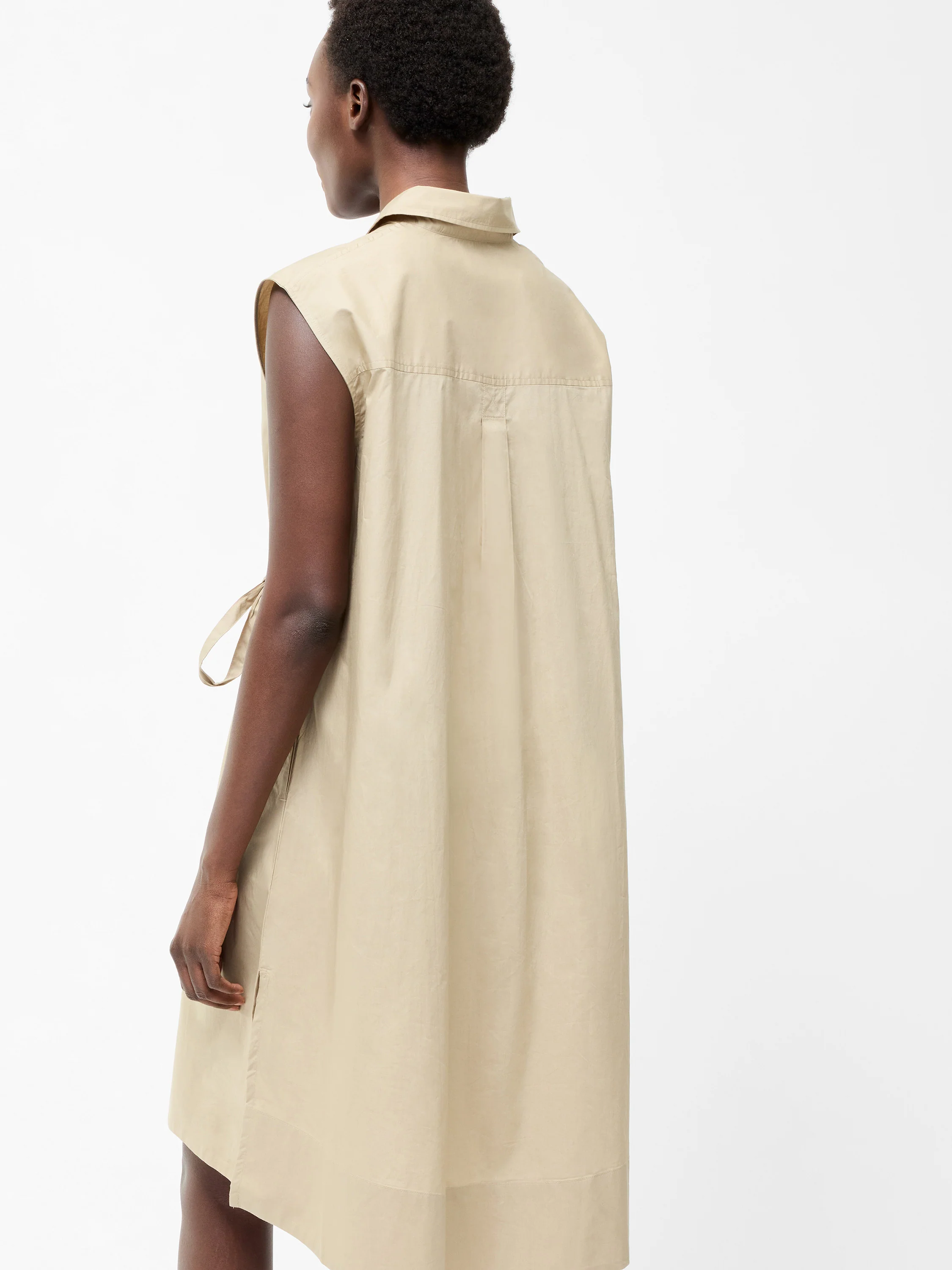 Poplin Tie Sleeveless Dress - Image 3