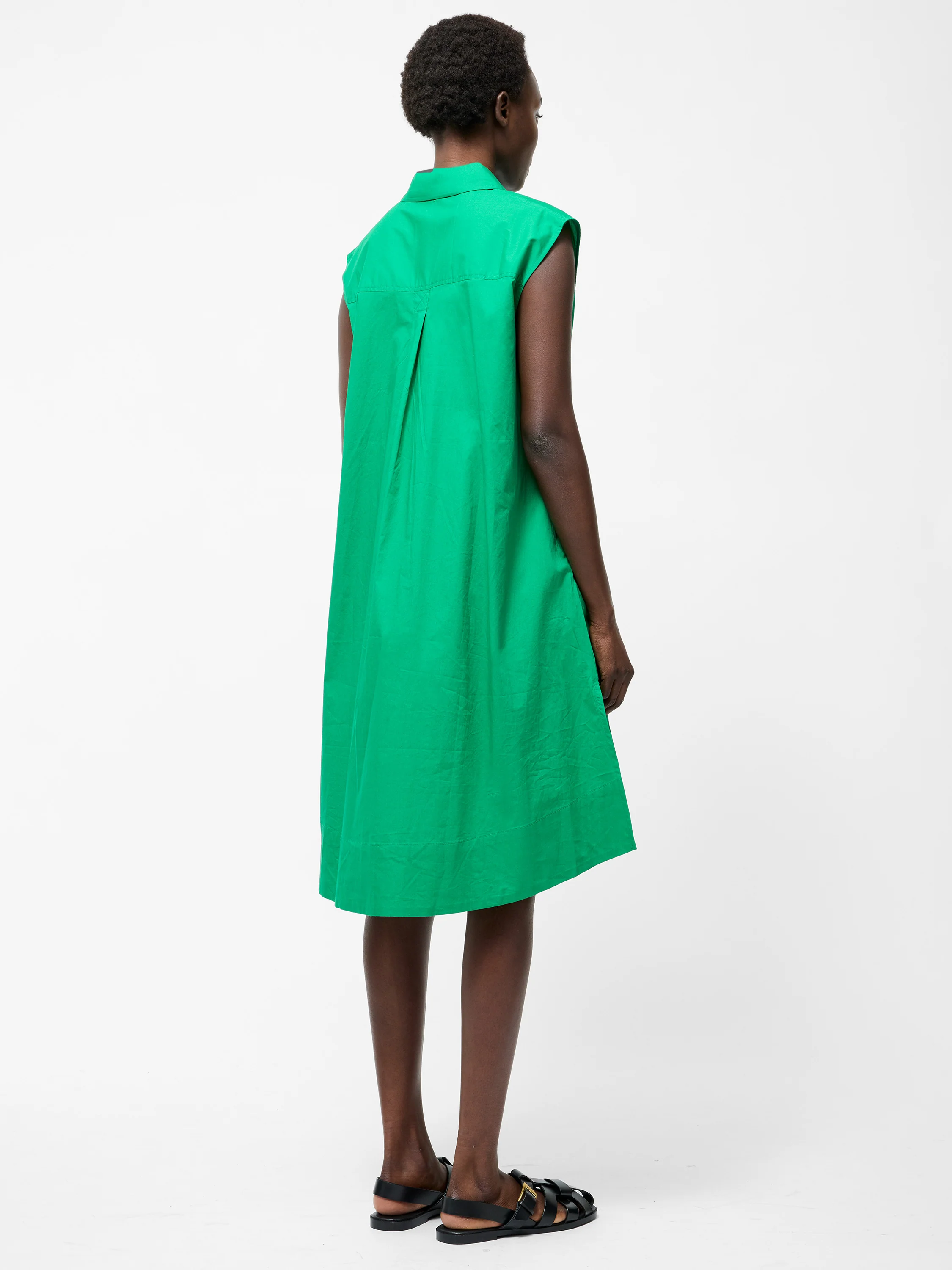 Poplin Tie Sleeveless Dress - Image 4