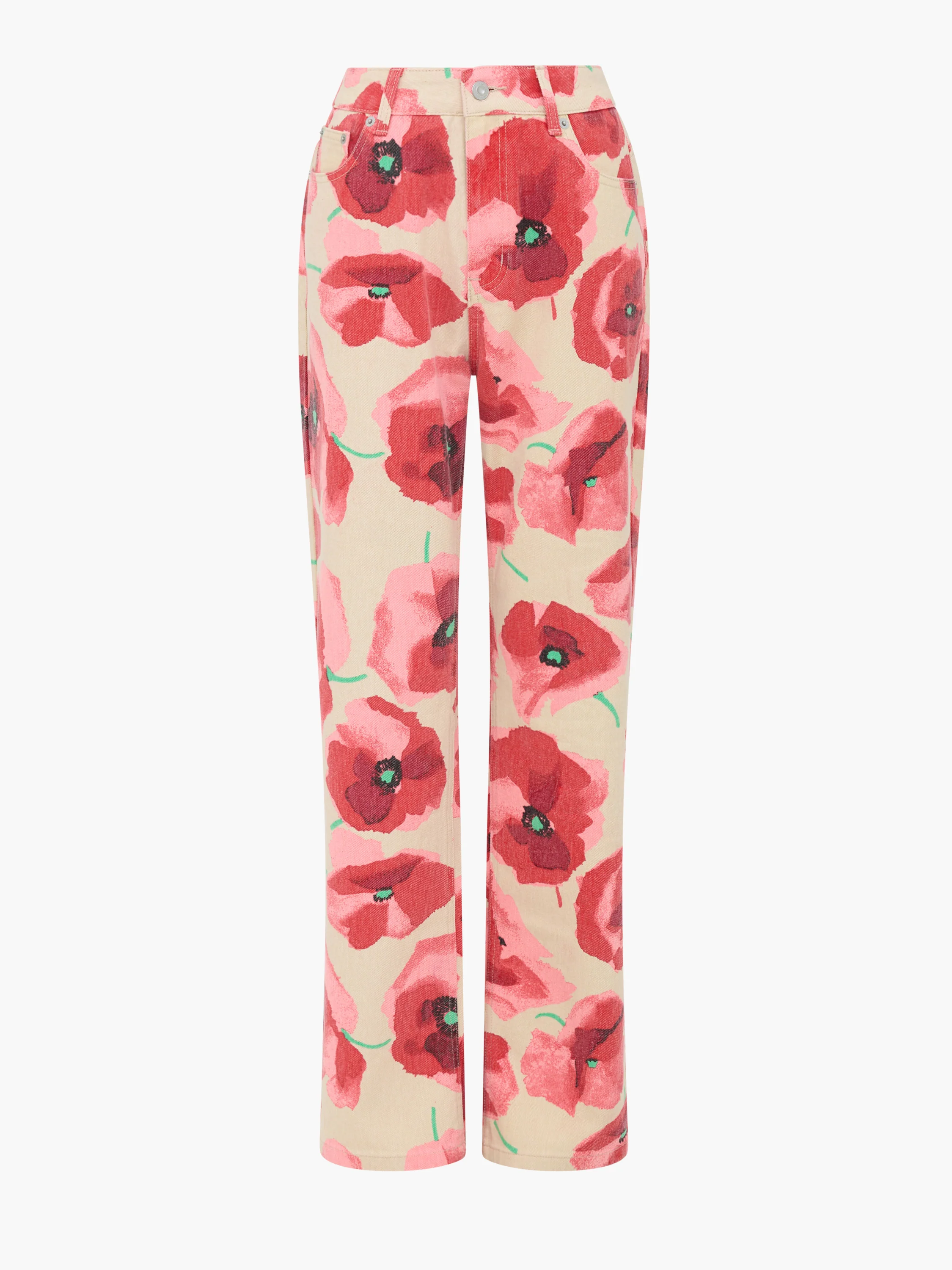 Poppy Dallas Printed Denim Wide Leg Jeans - Image 8