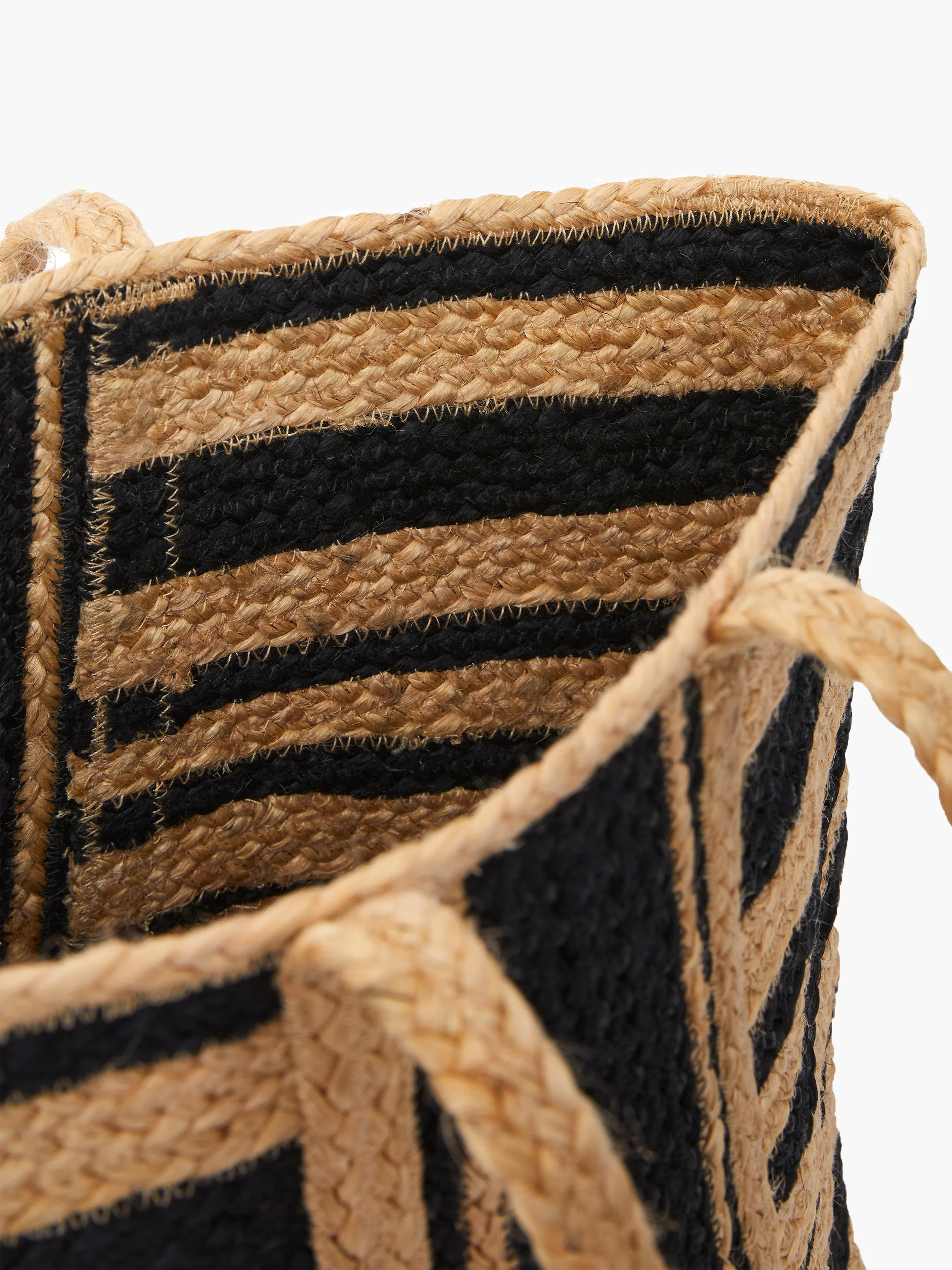 Raffia Stripes Beach Bag - Image 3