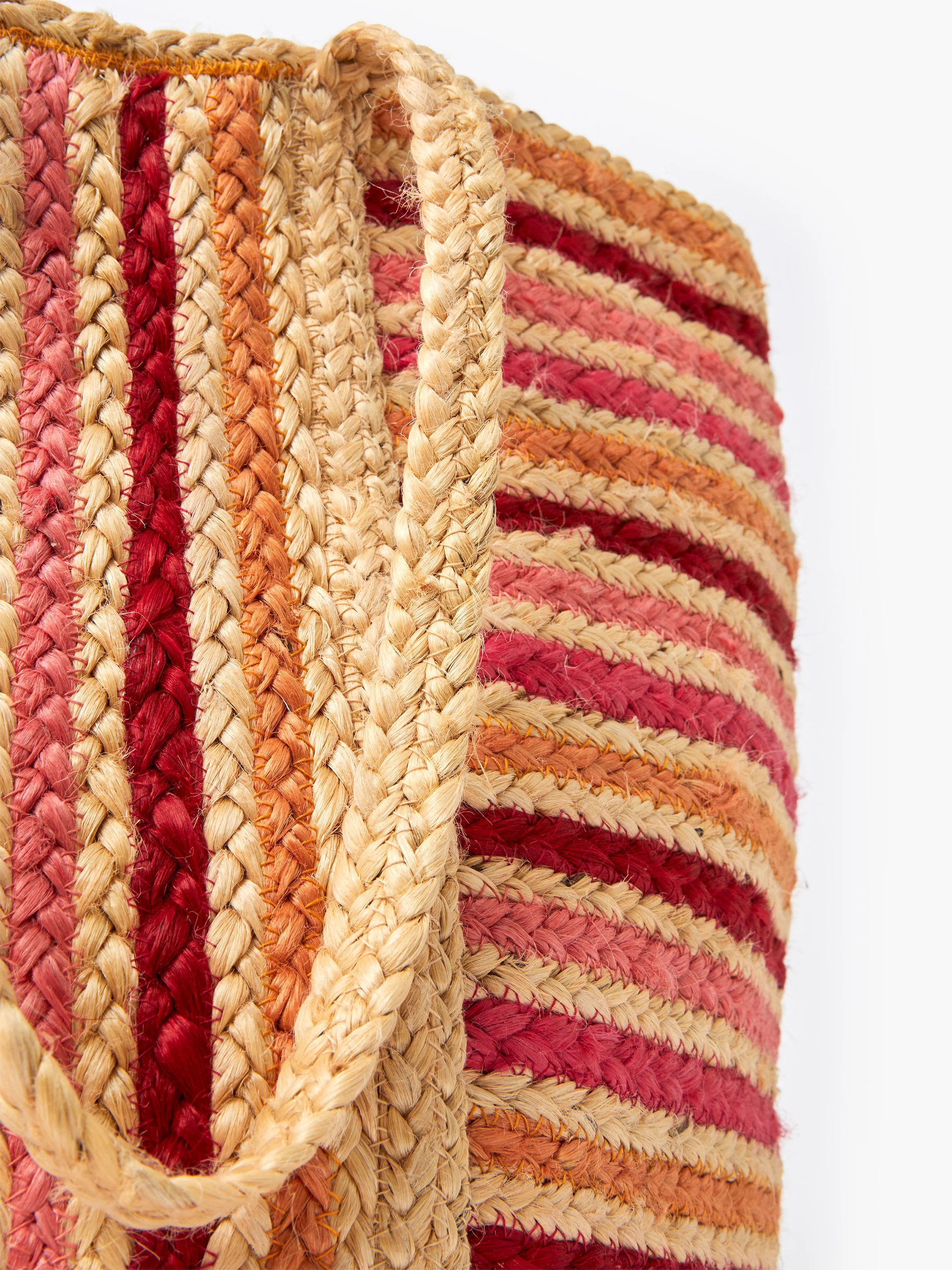 Raffia Stripes Beach Bag - Image 4