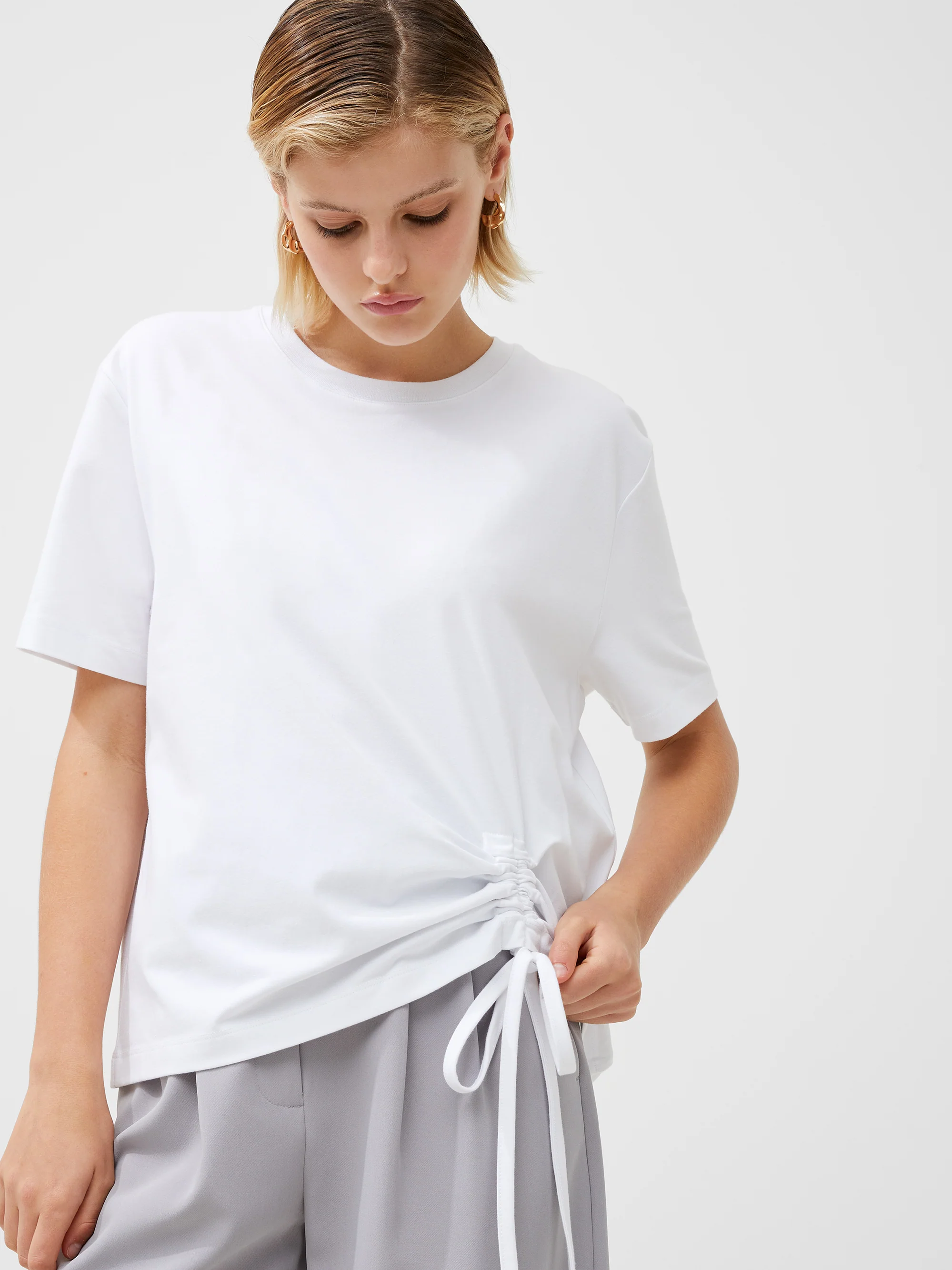 Rallie Cotton Rouched T-Shirt - Image 3