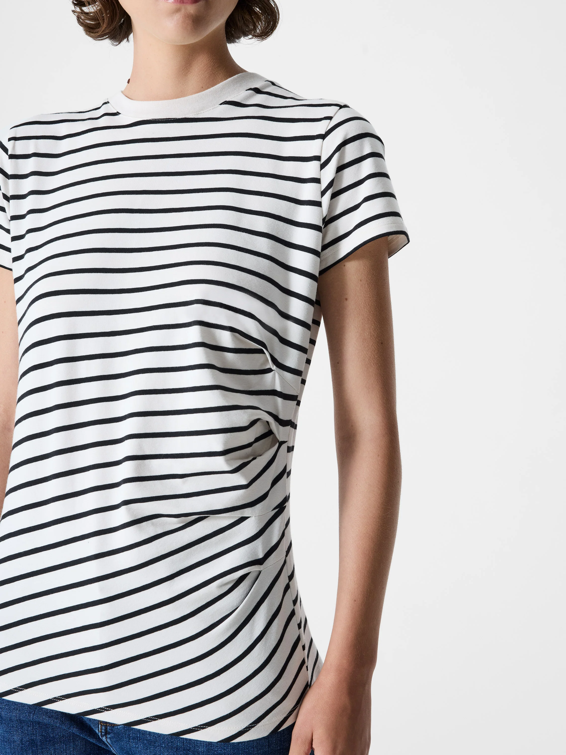 Evie Ruched Side Stripe T-Shirt - Image 3