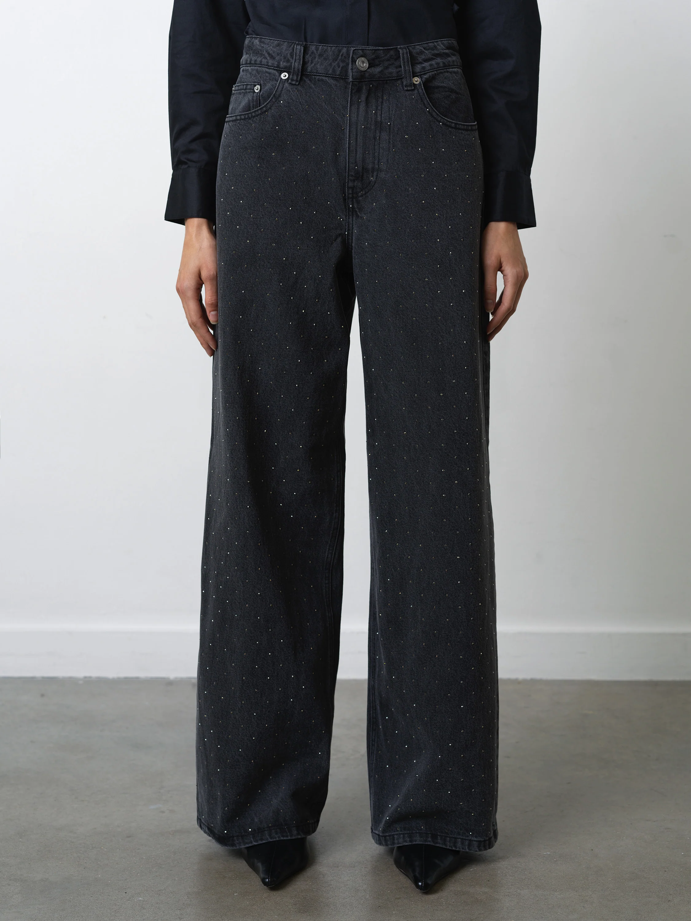 Ralphie Denim Embellished Wide Leg Jeans - Image 4