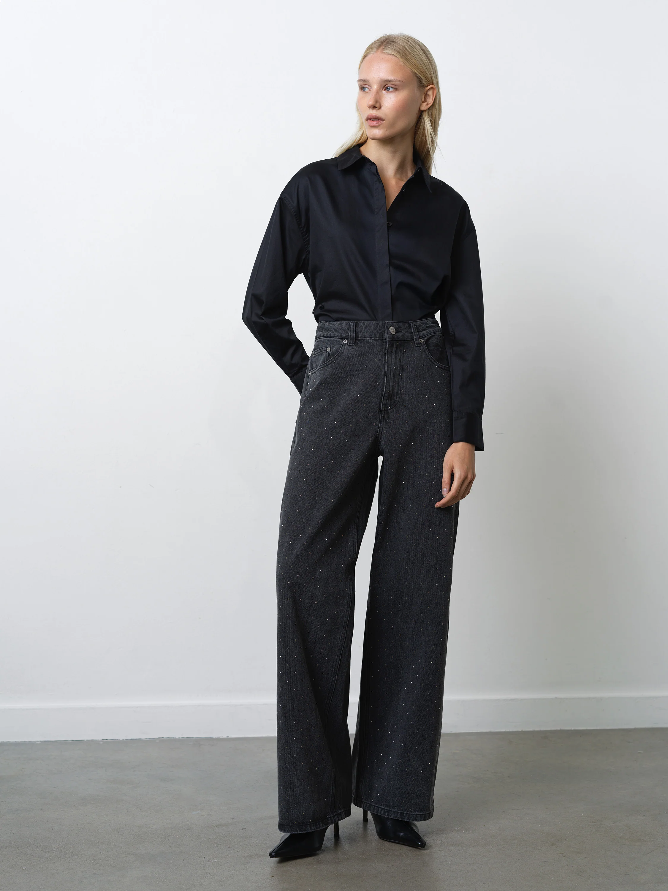 Ralphie Denim Embellished Wide Leg Jeans - Image 5