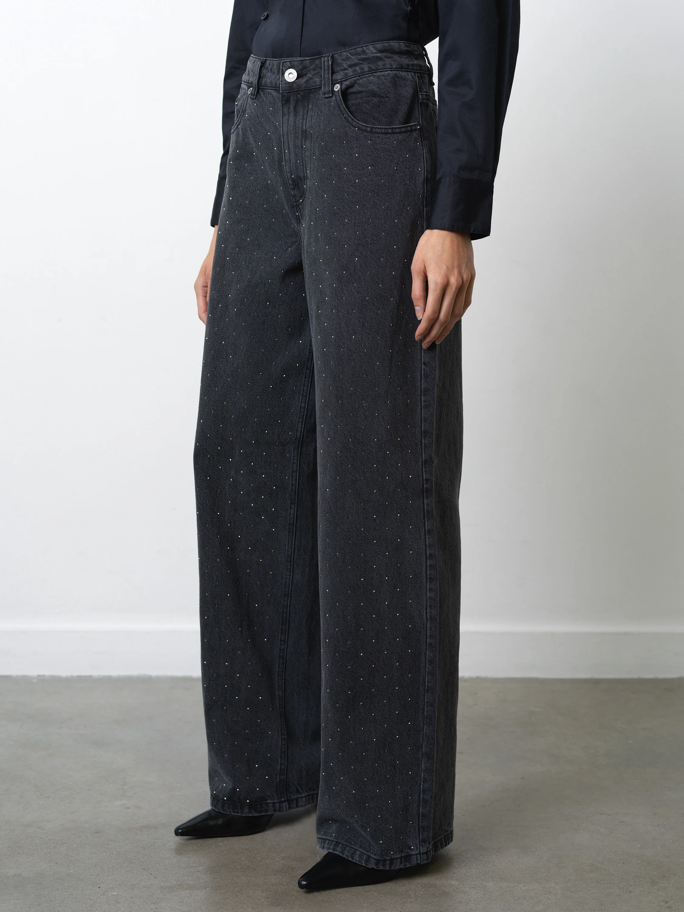 Ralphie Denim Embellished Wide Leg Jeans - Image 6
