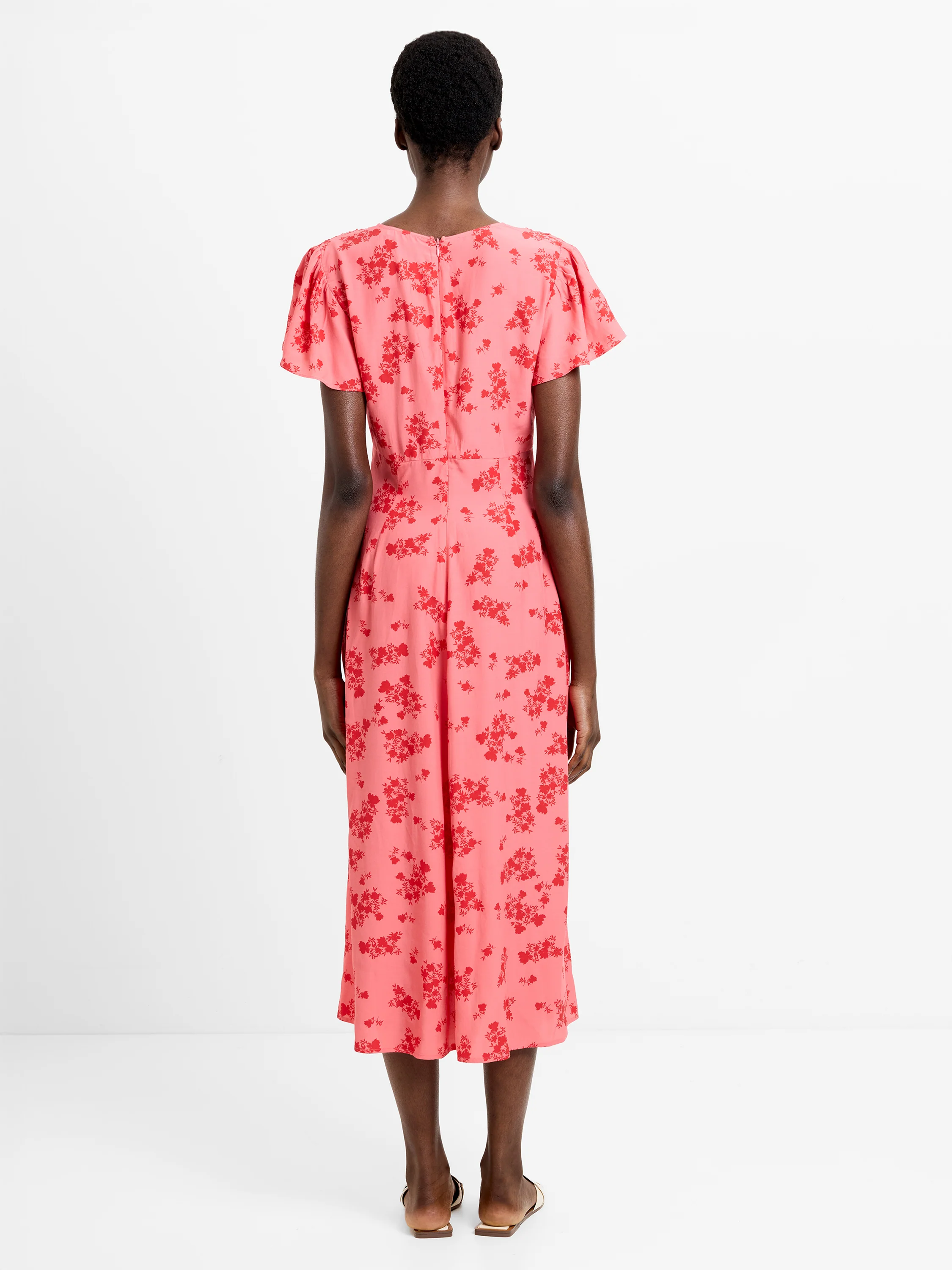 Raquel Eco Flutter Sleeve V-Neck Midi Dress - Image 6