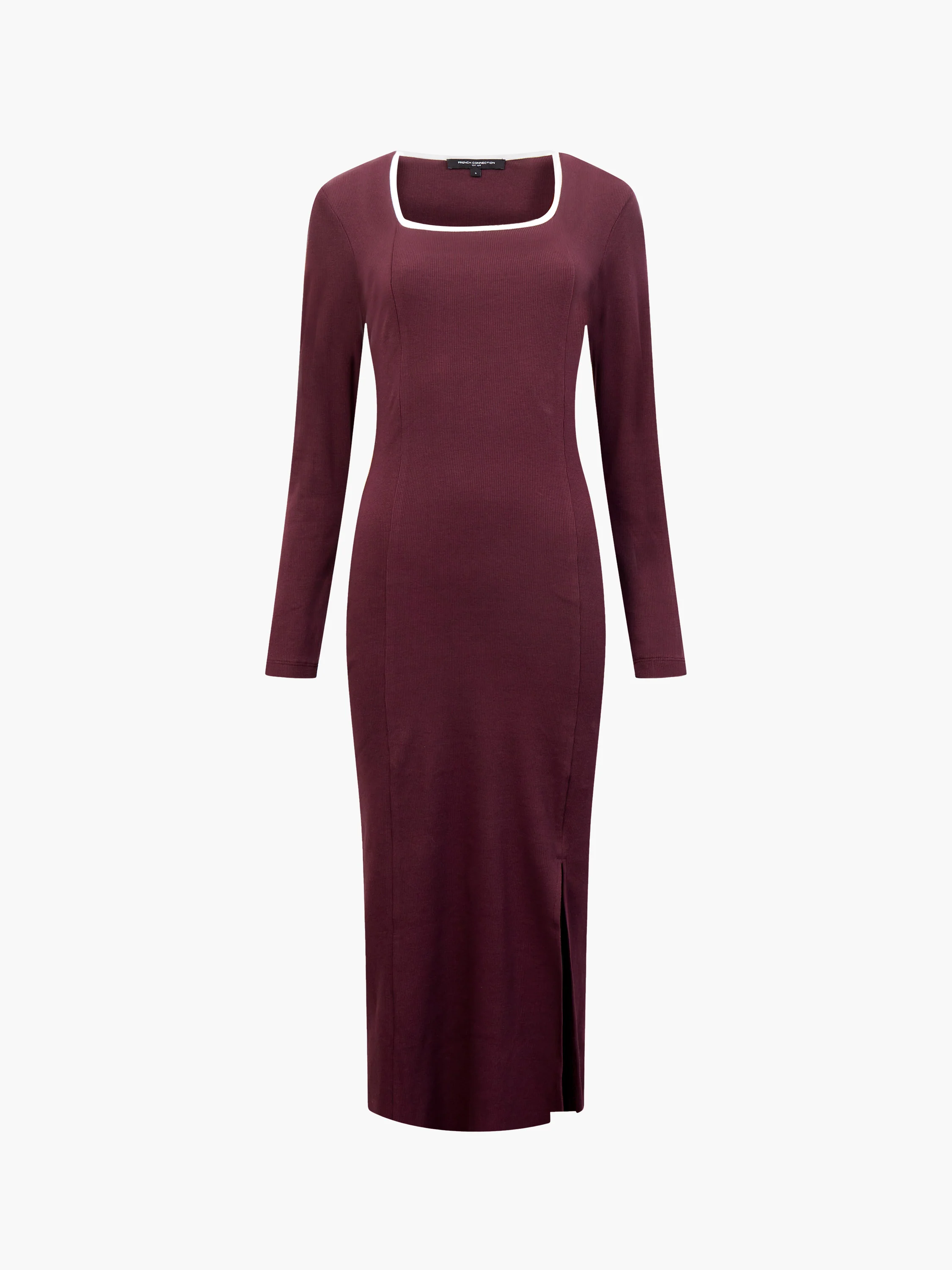 Rassia Rib Square Neck Midi Dress - Image 5