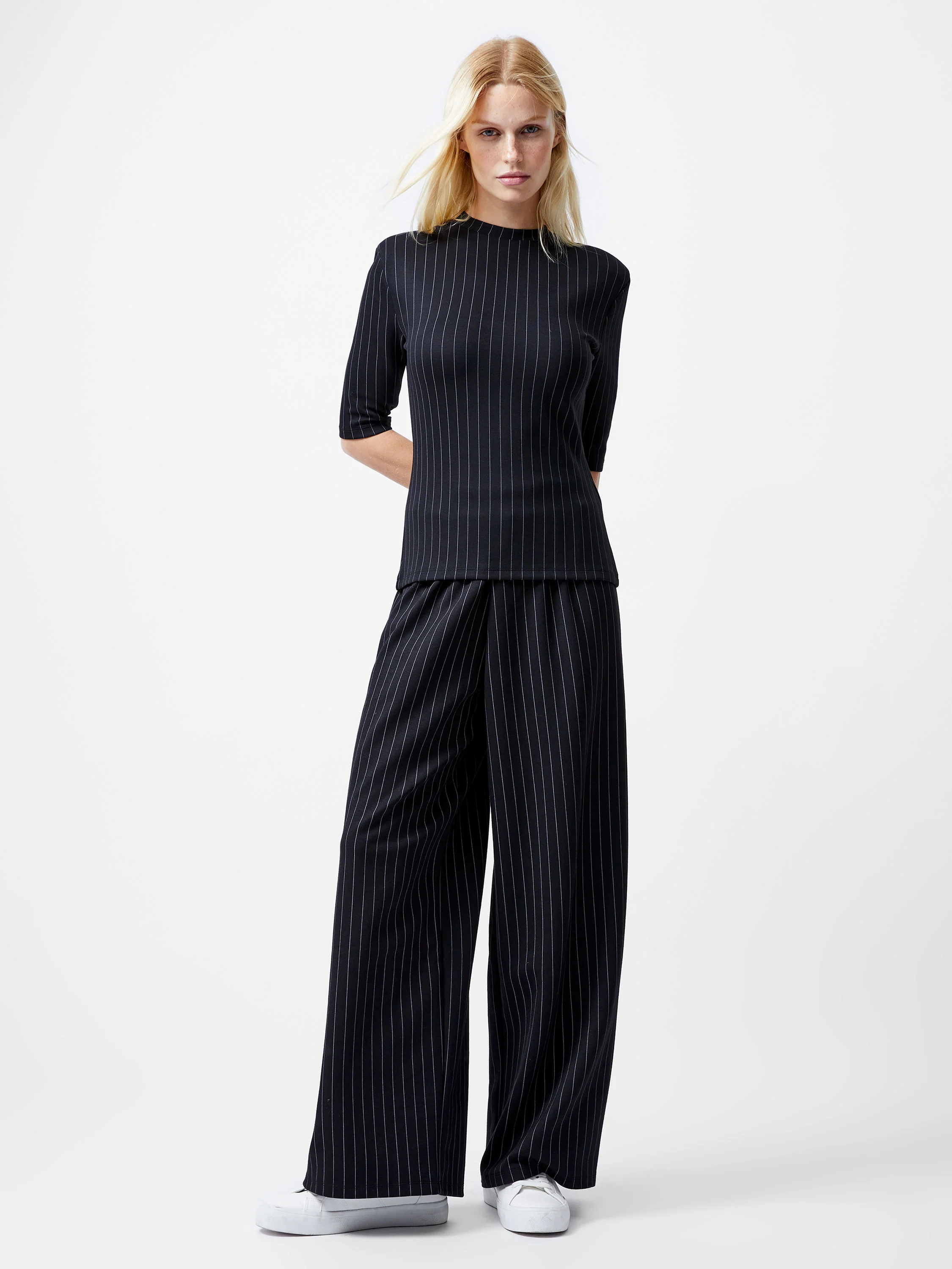 Regina Jersey Pinstripe Shoulder Pad T-Shirt - Image 4