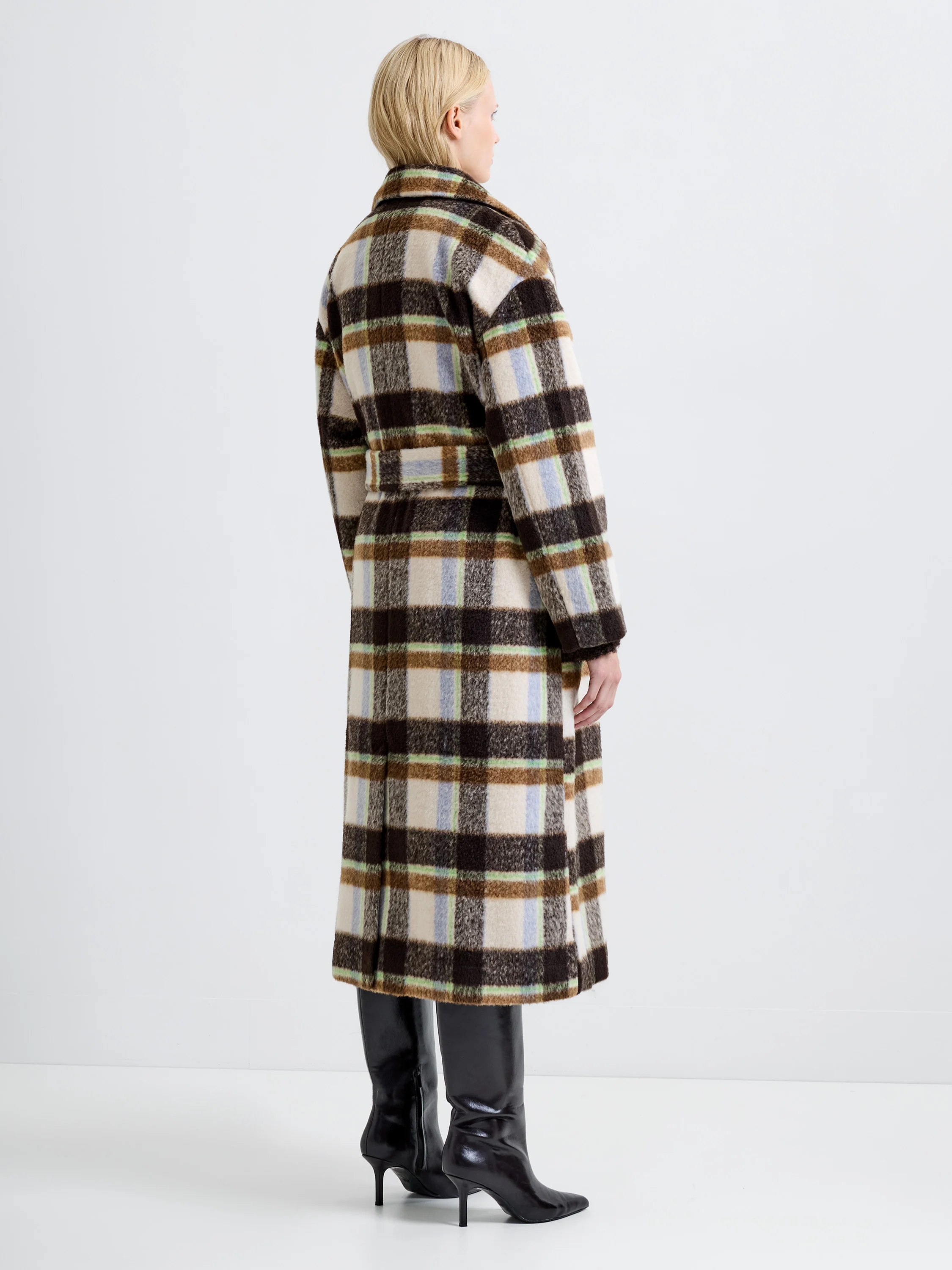 Remi Check Belted Coat - Image 7