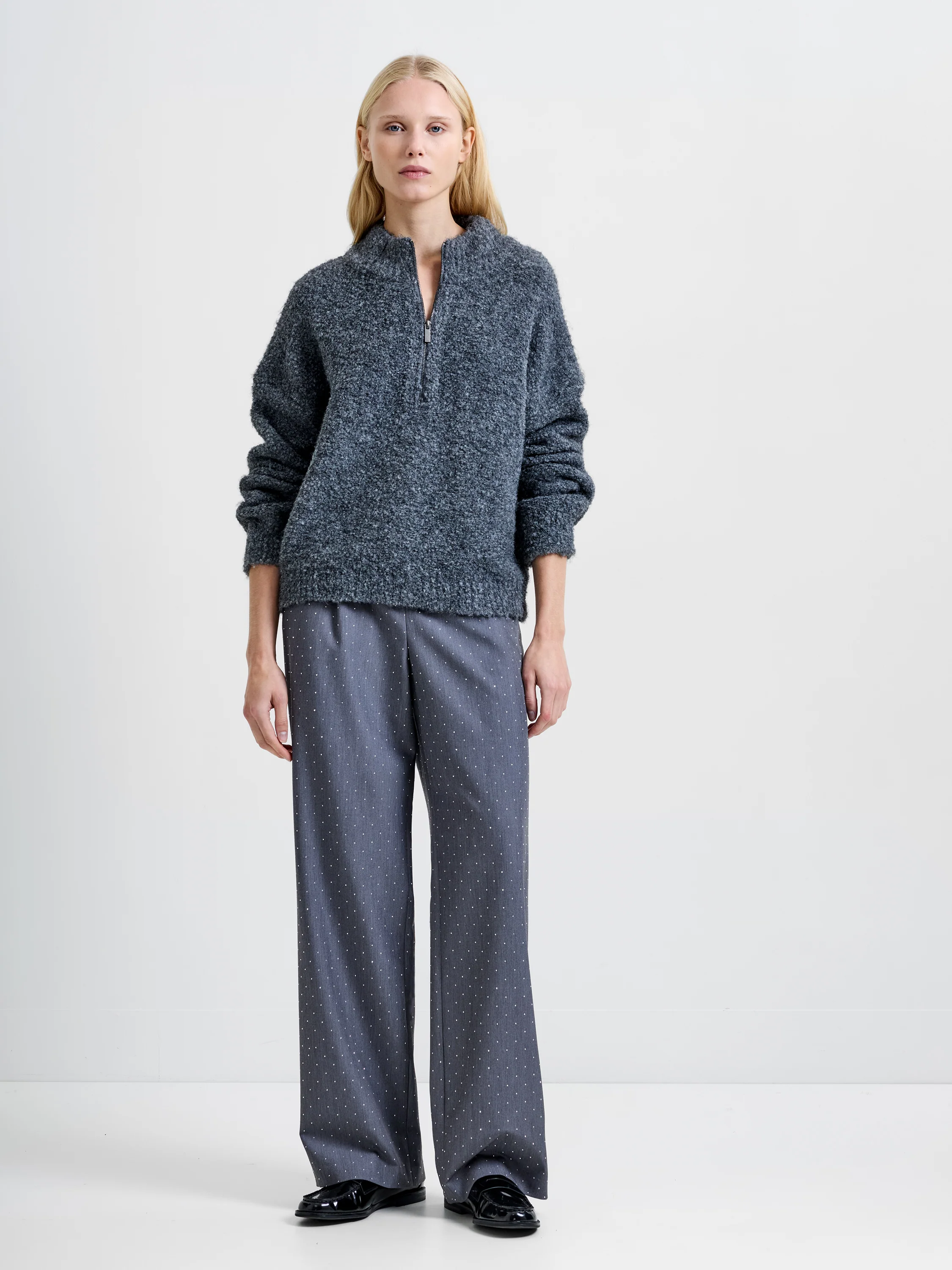 Renee Boucle Half Zip Jumper - Image 2