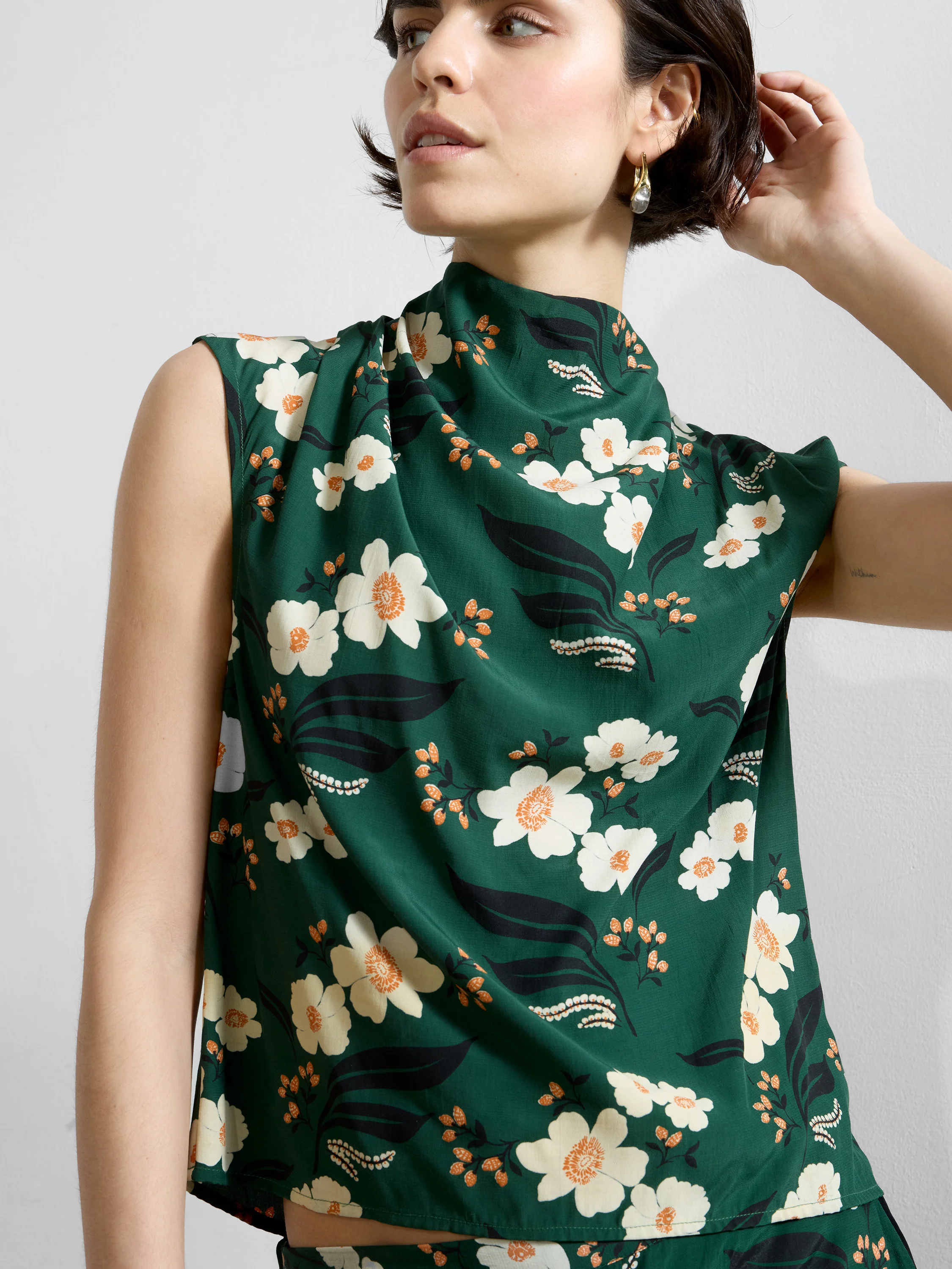 Rhian Eco Draped Sleeveless Top - Image 3
