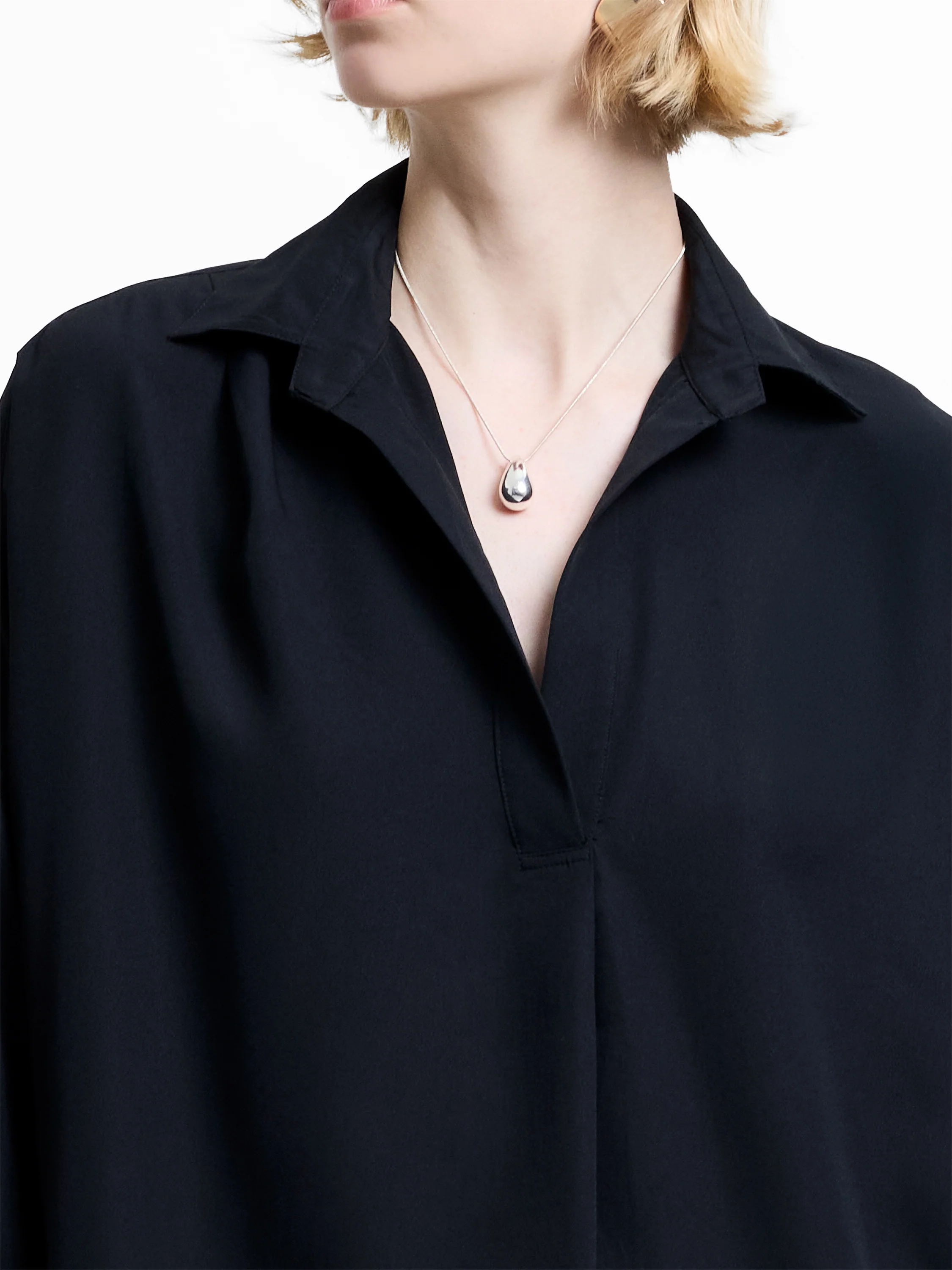 Rhodes Recycled Crepe Popover Shirt - Image 3