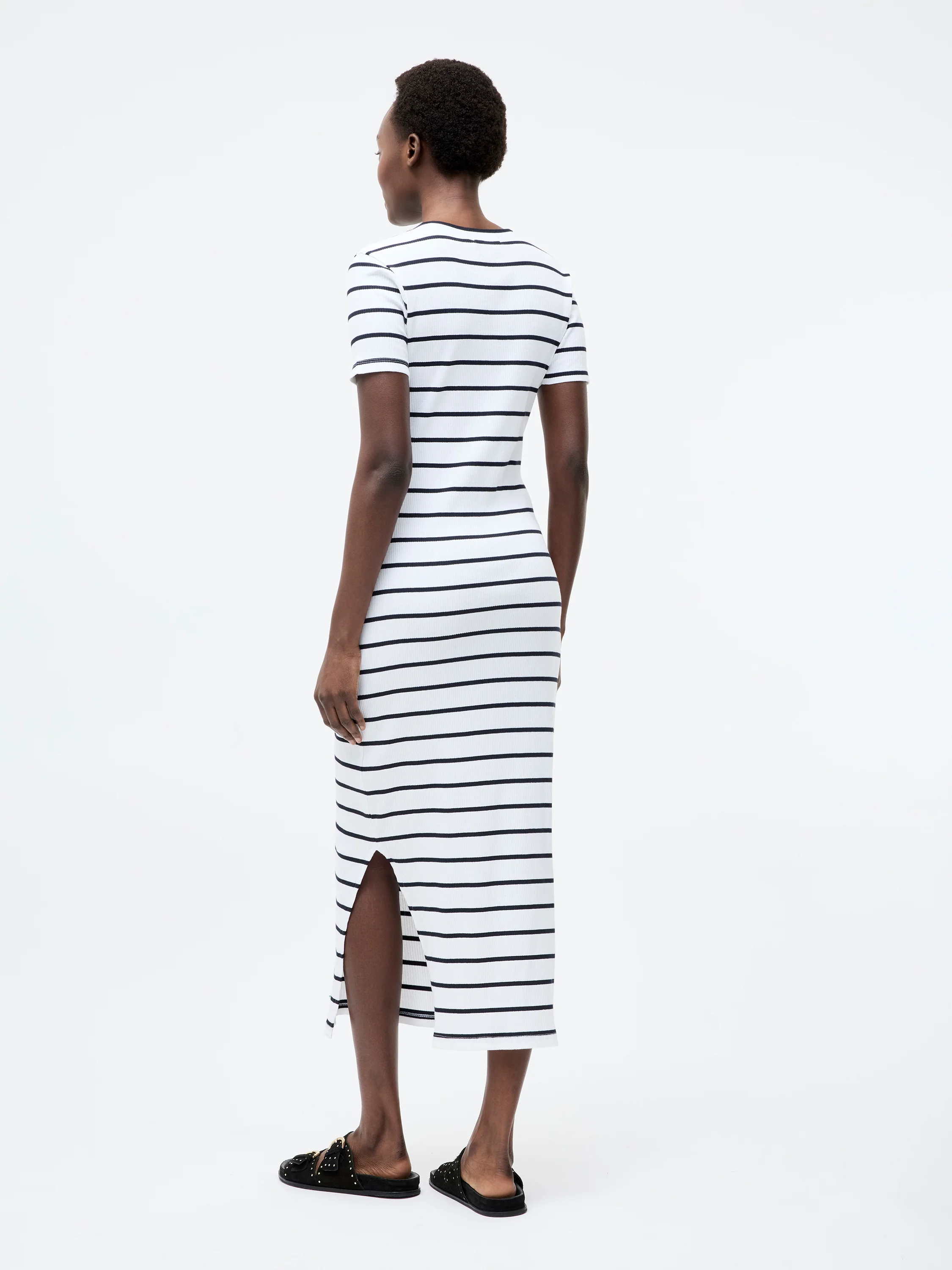 Ribbed Striped Midi Dress - Image 5