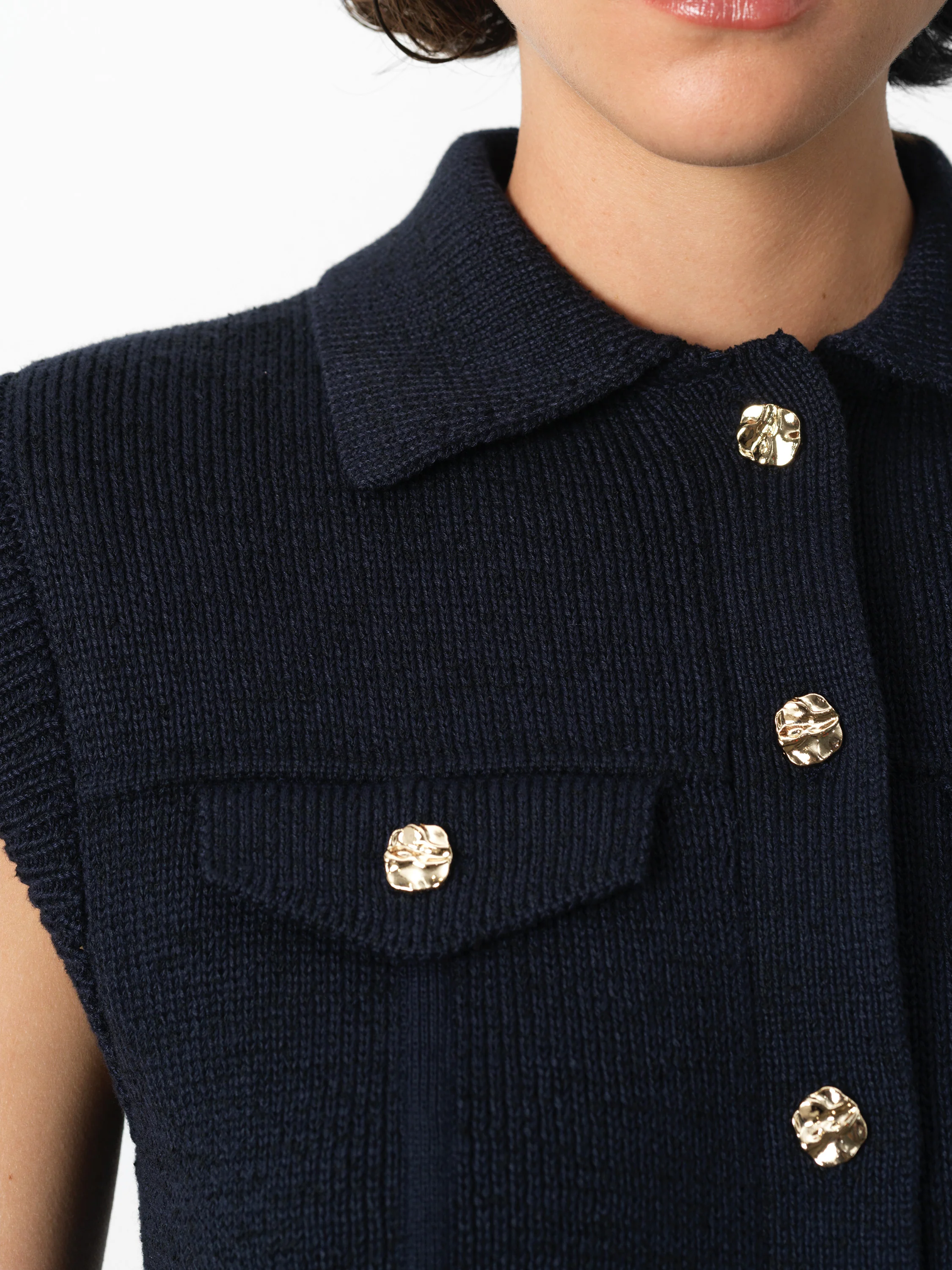 Roland Knit Collared Gilet - Image 3