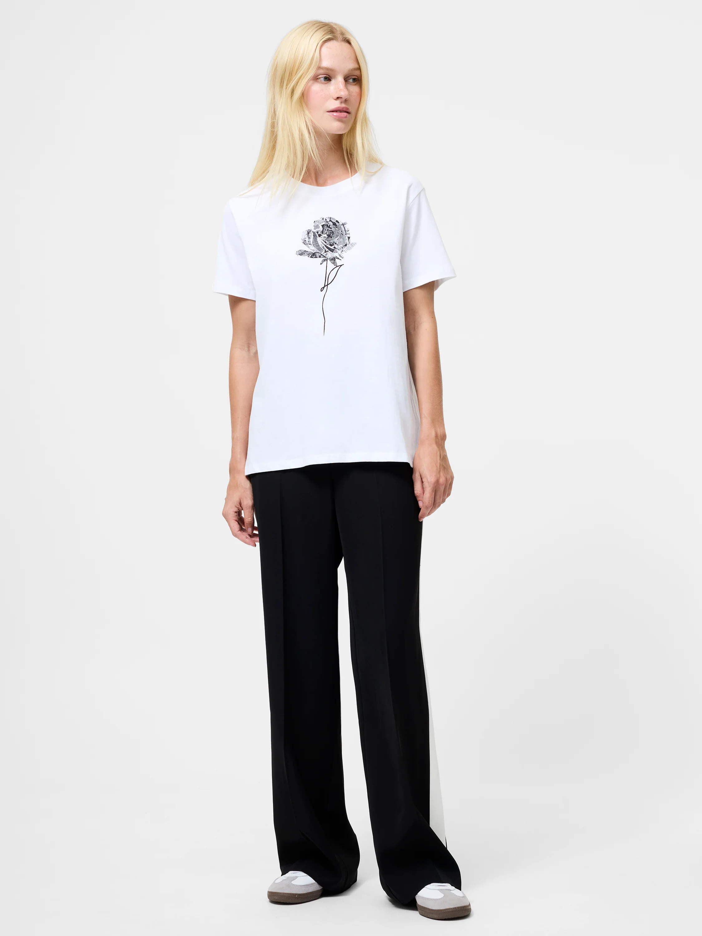 Rose Print Graphic T-Shirt - Image 2